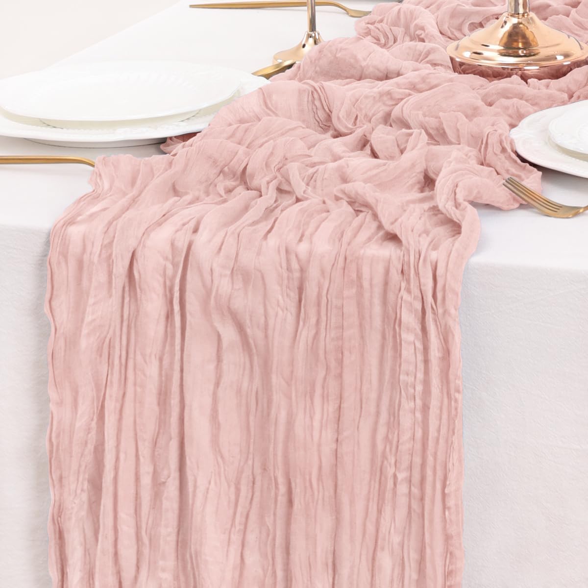 Dusty Pink Table Runner Cheesecloth Table Runner 10 Pack 10FT Farmhouse Table Runners 120 Inches Fall Table Decor Dining Room Centerpiece Wedding Boho Baby Shower Birthday