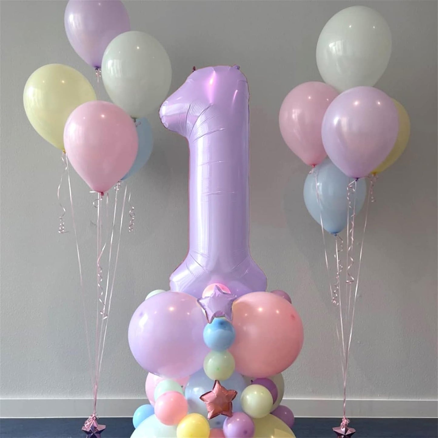 Light Purple Number 21 Balloons for Her, 40 Inch Pastel Lavender Foil Number 2 & 1 Balloons for Women, 21st Birthday Balloons for 21 Year Old Girls 12th Anniversary Birthday Party Decorations Supplies