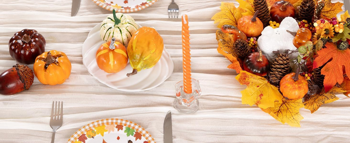 Ivory White Cheesecloth Table Runner 6 Pack Fall Table Runners Boho Gauze 120 Inches White Cheese Cloth Fall Table Decorations for Thanksgiving Weddings Bridal Baby Shower