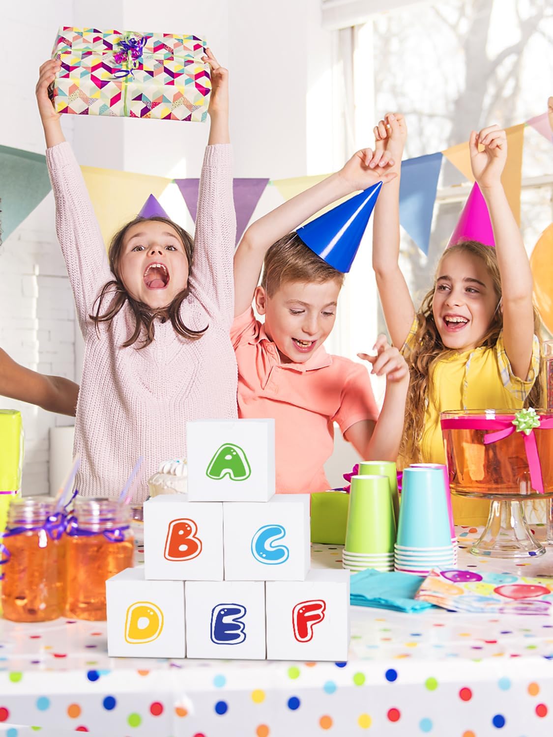 Eupako Gift Boxes 4x4x4 50 Pack White Kraft Paper Box with Lids Party Favor Boxes for Bridesmaids Proposal, Crafting, Cupcake, Wedding, Christmas