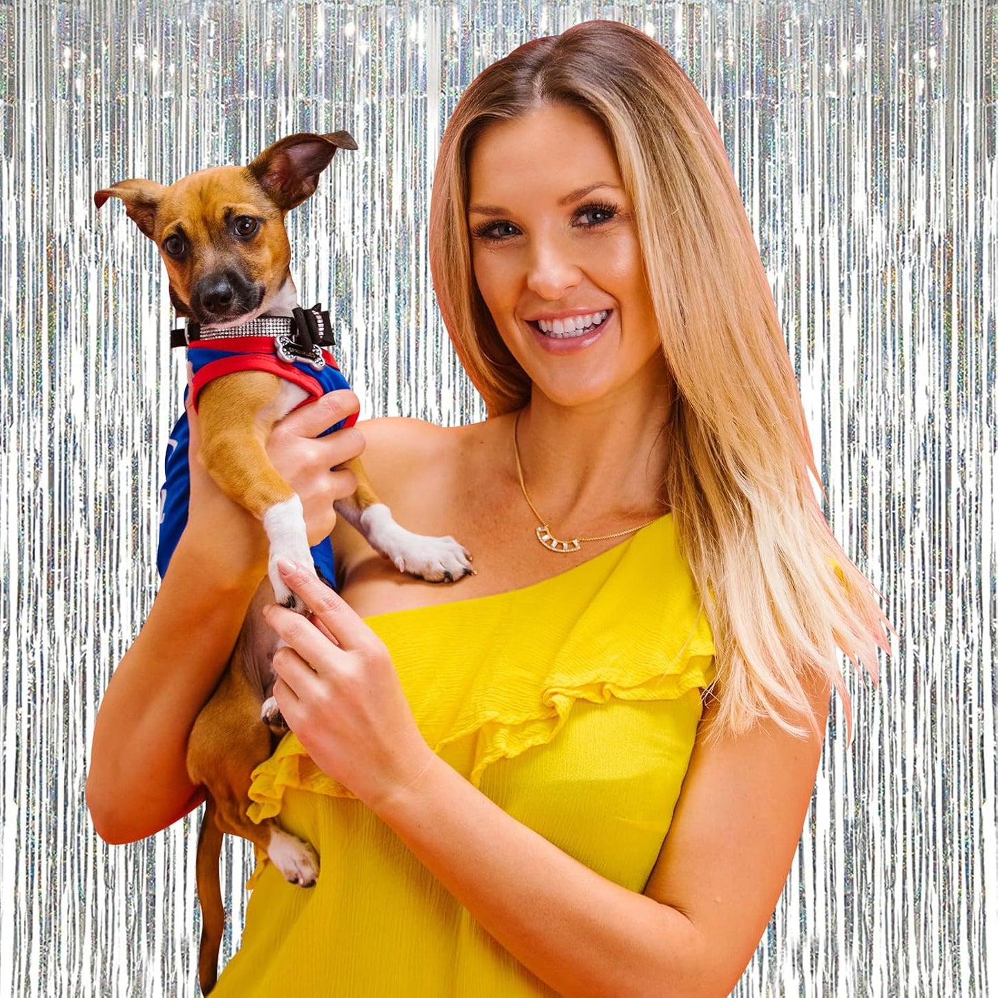 10 Pack Silver Backdrop Curtain 3.2ft x 8.2ft Metallic Tinsel Foil Fringe Curtains Photo Booth Background for Birthday Party Decoration Baby Shower Engagement Wedding Christmas Decoration (Silver)