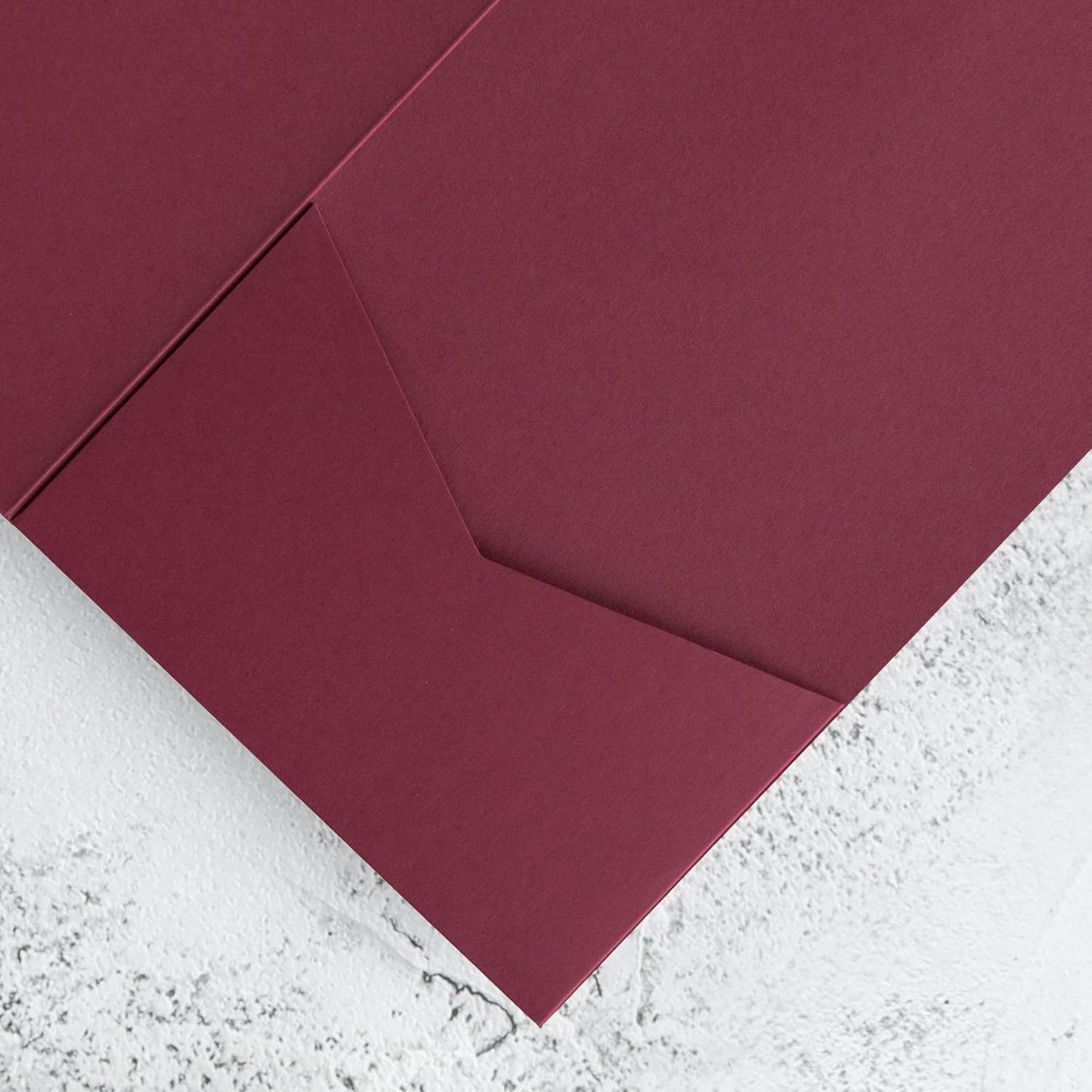 20 PCS Burgundy Tri-fold Laser Cut Wedding Invitation Pockets for 5x7 Wedding Cards Bridal Shower Engagement Quinceanera Invitation