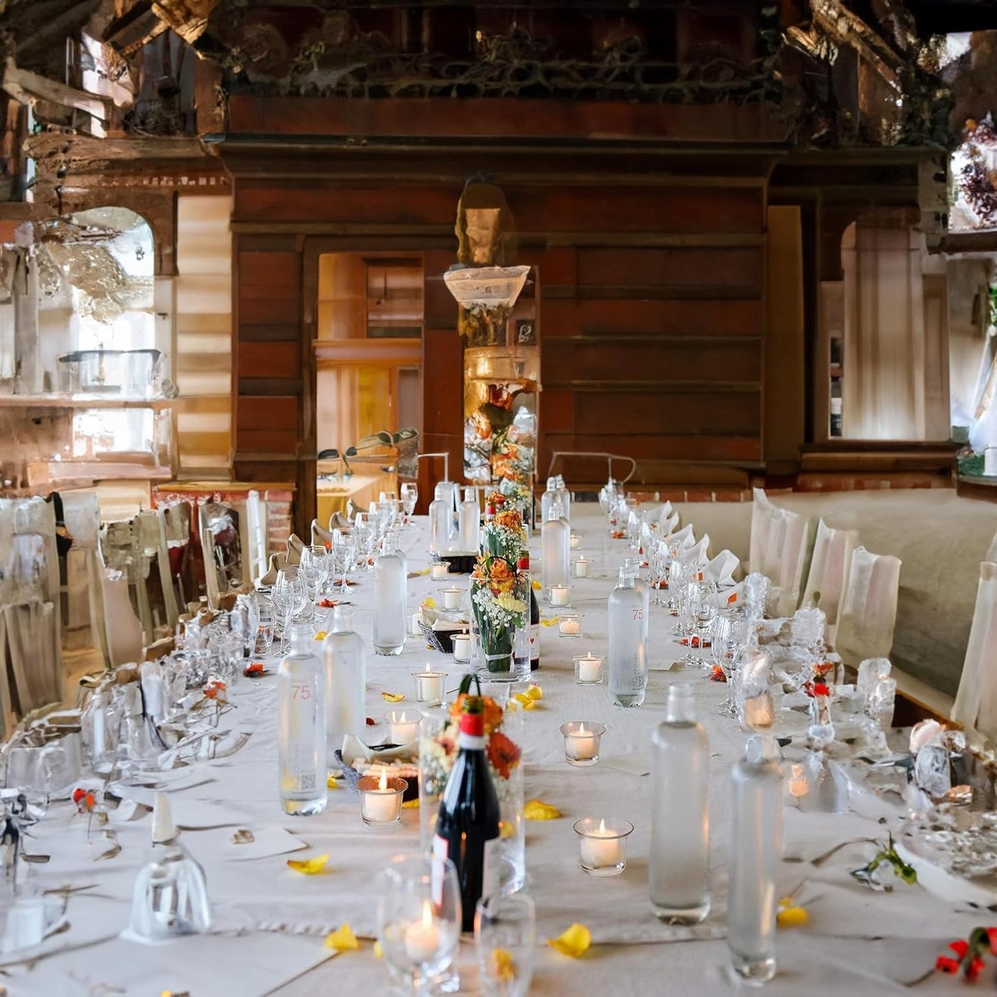 WGV Flare Lip Cylinder Tea Light Votive Candle Holder 2.4" W x 1.75" H, Clear Oyster Glass Cup, Small Accent Decor, 24 Pieces