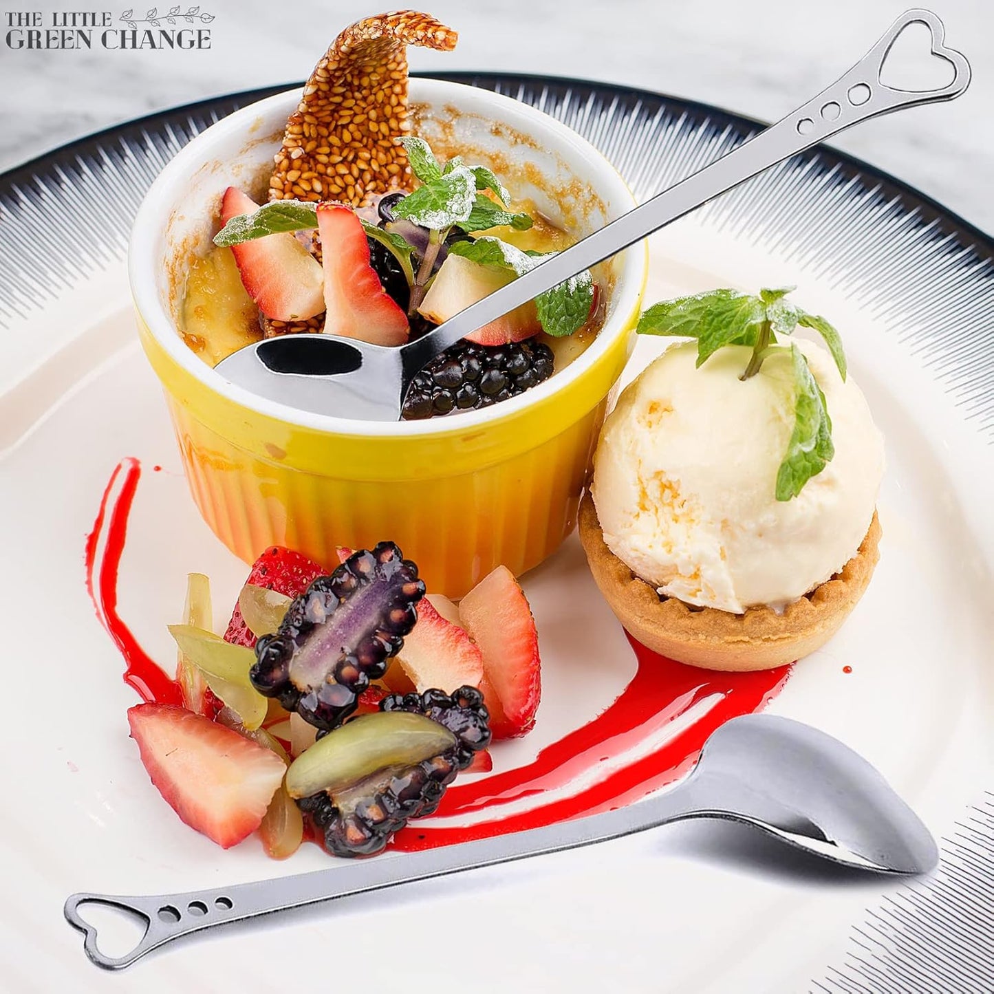 5.6'' Set of 6 Heart Spoons, Heart Shaped Spoons Stainless Steel – Cute Spoon and Functional for Hot Cocoa Bars, Tea Bags, or Cocktail Mixing – Easy to Clean and Spill-Free Use