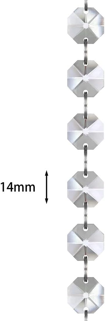 33FT Clear Crystal Glass Garland Strands,Hanging Chandelier Bead Chain,Hanging Ornament String Decorations for Centerpiece,Christmas Tree,Wedding, Party,Celebration