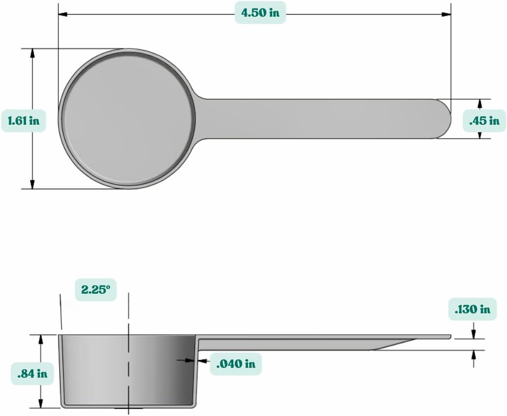 1.5 Tablespoon (23 mL) Long Handle Scoop for Measuring Coffee, Pet Food, Grains, Protein, Spices and Other Dry Goods (Pack of 100)