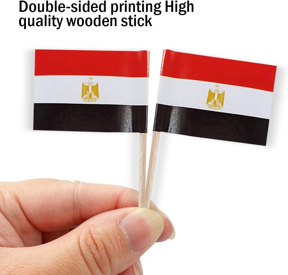 Egypt Flag Egyptian Flag, Small Mini Egypt Toothpick Flags for Food, Cupcakes, Cocktails, Appetizers, Bar Party Decorations