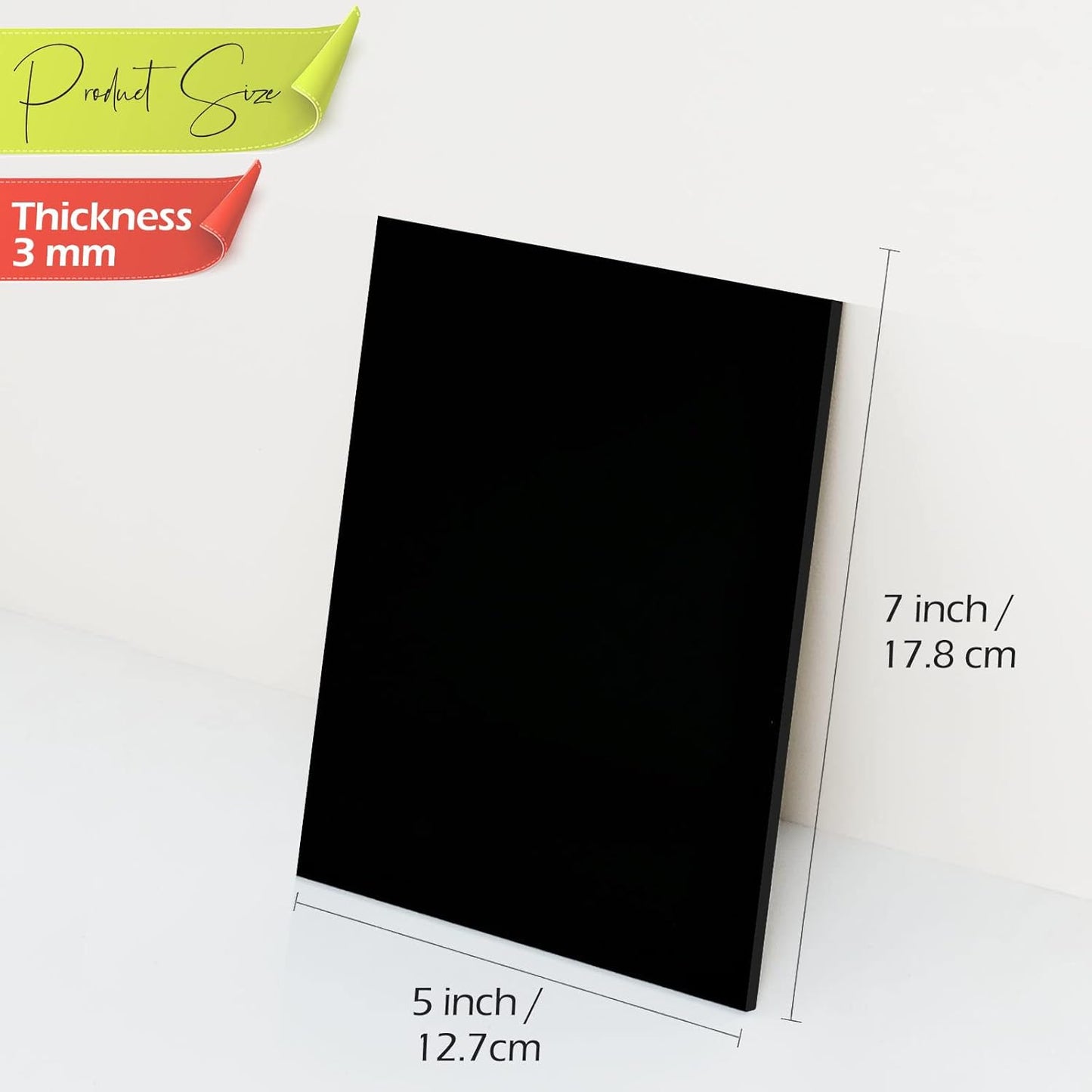 10 Pack Black Acrylic Sign Blanks for Table Numbers, 5 x 7 Inch Black Acrylic Blanks Sheets 1/8 inch Thick, Use for DIY Wedding Table Signs