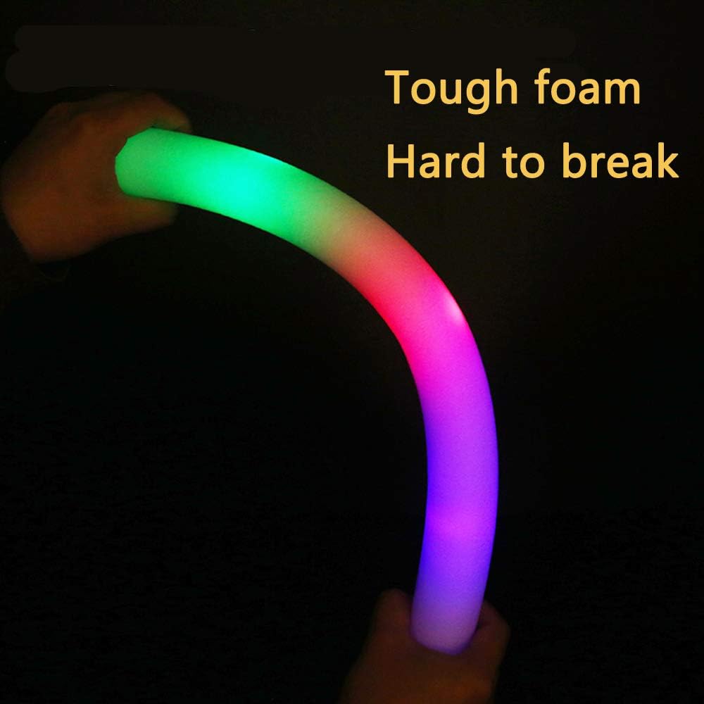 Glow Sticks Bulk - 100 Pcs LED Foam Sticks Glow in the Dark Party Supplies with 3 Modes Flashing Effect, Glow Batons Party Favors for Party Wedding Birthday Concert Halloween Christmas