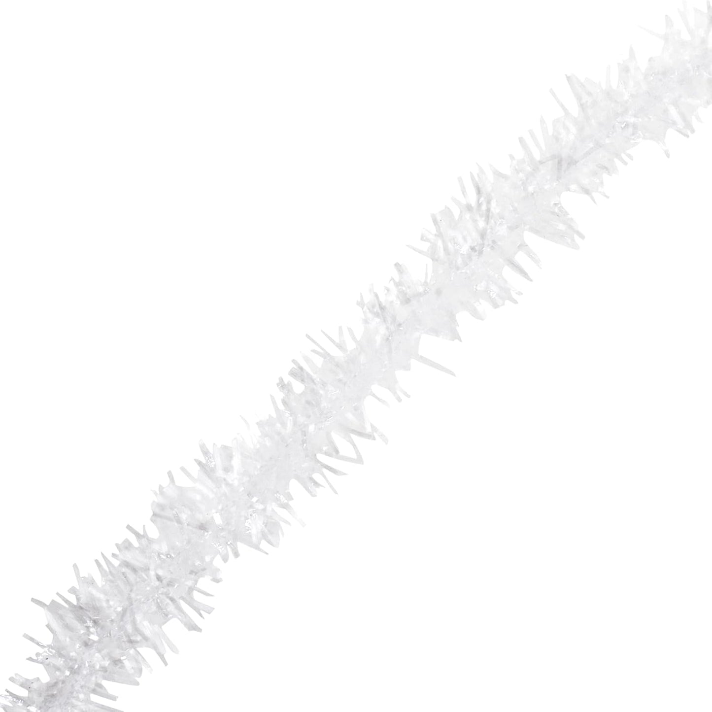 Mandala Crafts White Tinsel Garland - Thin Metallic Foil Glitter Mini Garland for Christmas Tree, Party, Wedding Decor, and Holiday Decorations