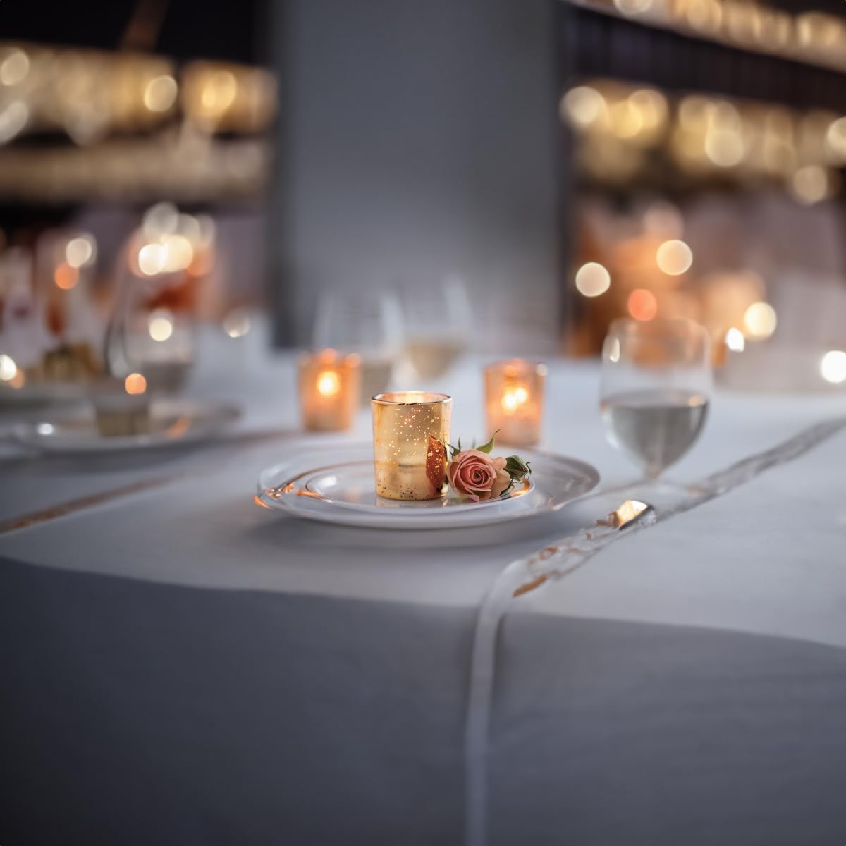 WGV Gold Speckled Tea Light Votive Candle Holder 2.2x2.75, Small Tiny Utility Cylinder Mercury Glass Vase, Home Accent Decor, 1 Pc