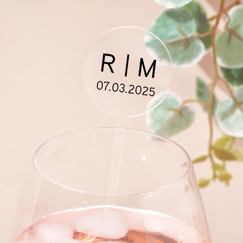 Personalized Wedding Drink Stirrers, Custom Anniversary Stir Swizzle Sticks, Cocktail Bar Last Name Wedding Decorations, Customized Cocktail Stirrers 2