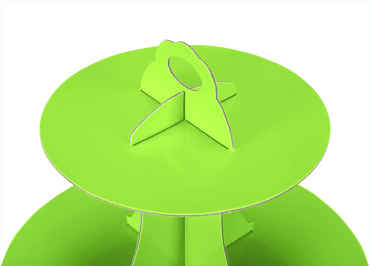 3-Tier Cupcake Stand, Cake Stand holder, Tiered DIY Cupcake Stand Tower for Dessert Table Displays, Birthday Theme Party Favors Decoration, Floral Tea Party, 12" W x 12.8" H, Green
