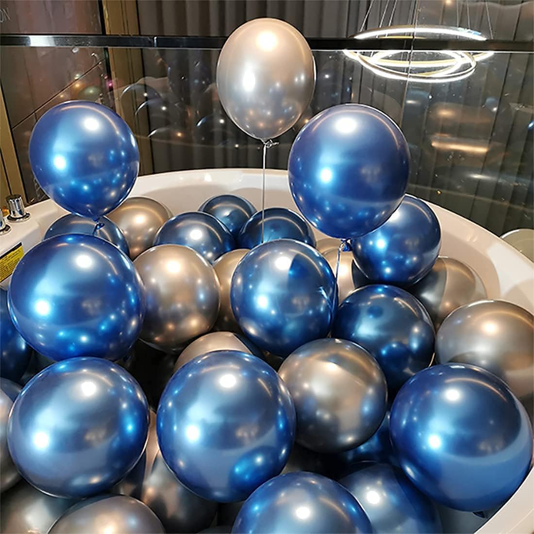 Blue Party Balloons 100pcs 12inch Chrome Metallic Blue Helium Balloons for Birthday Party Decoration and Arch Decoration Wedding Birthday Baby Shower Christmas Party