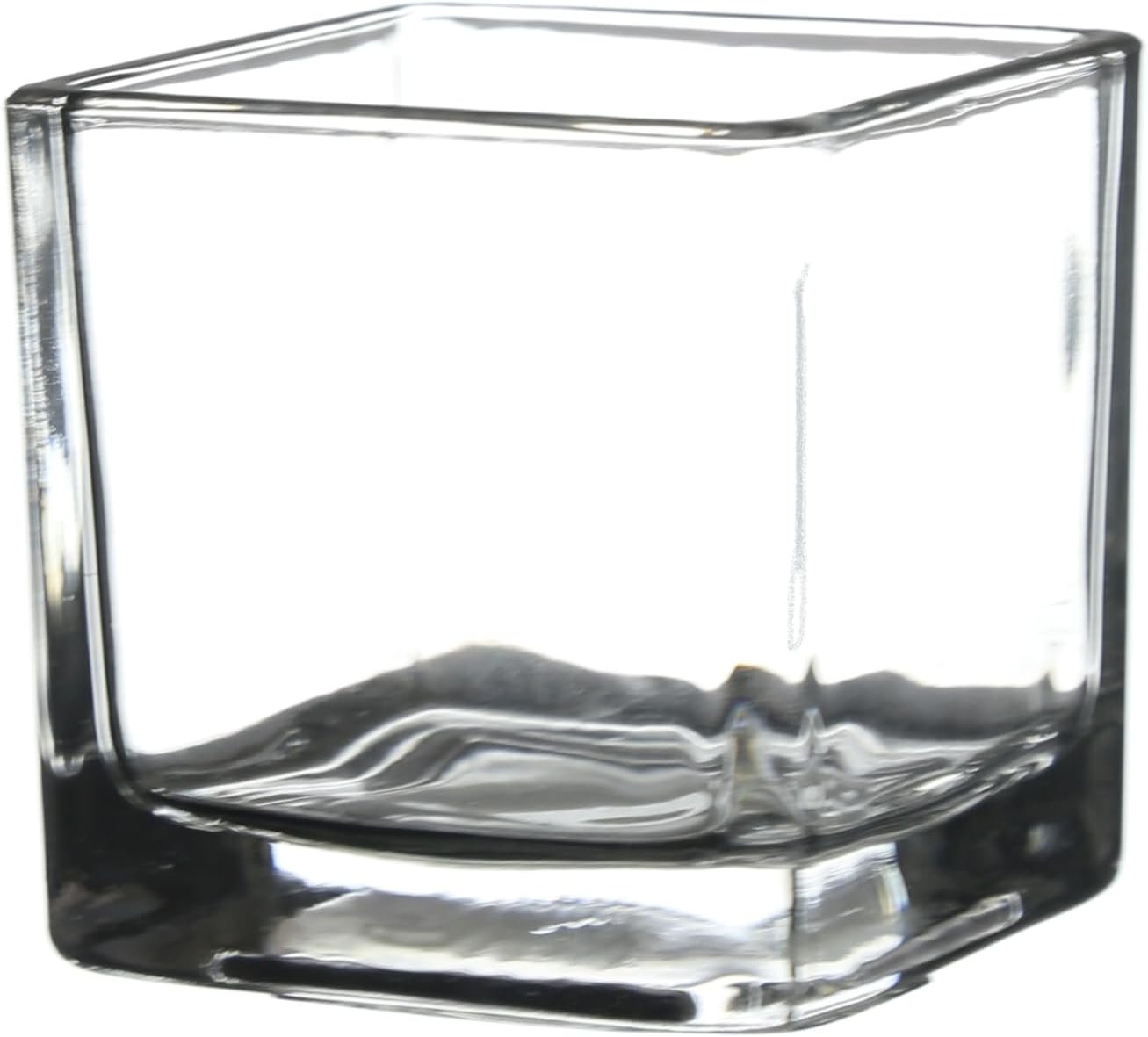 WGV 2 Inch Tea Light Votive Candle Holder, Clear, Square Cube 2”x2”, Small Tiny, Home Décor, Table Top, 1 Pc