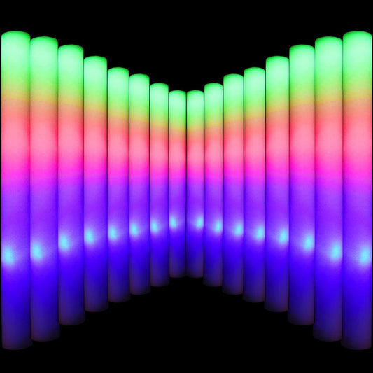 LifBetter Light Up Glow Sticks Bulk, LED Foam Sticks in The Dark with 3 Modes Flashing Led Foam Multicolor Batons Light up Party Favors for Birthdays, Weddings, Concerts, Festivals (20pcs)