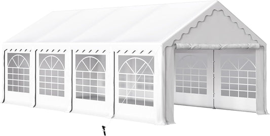 HERA'S PALACE 13'x 26' Outdoor Tents for Parties Large Canopy Tent with 10 Removable Sidewalls Heavy Duty Party Tent for Graduation Wedding and Birthday (White)
