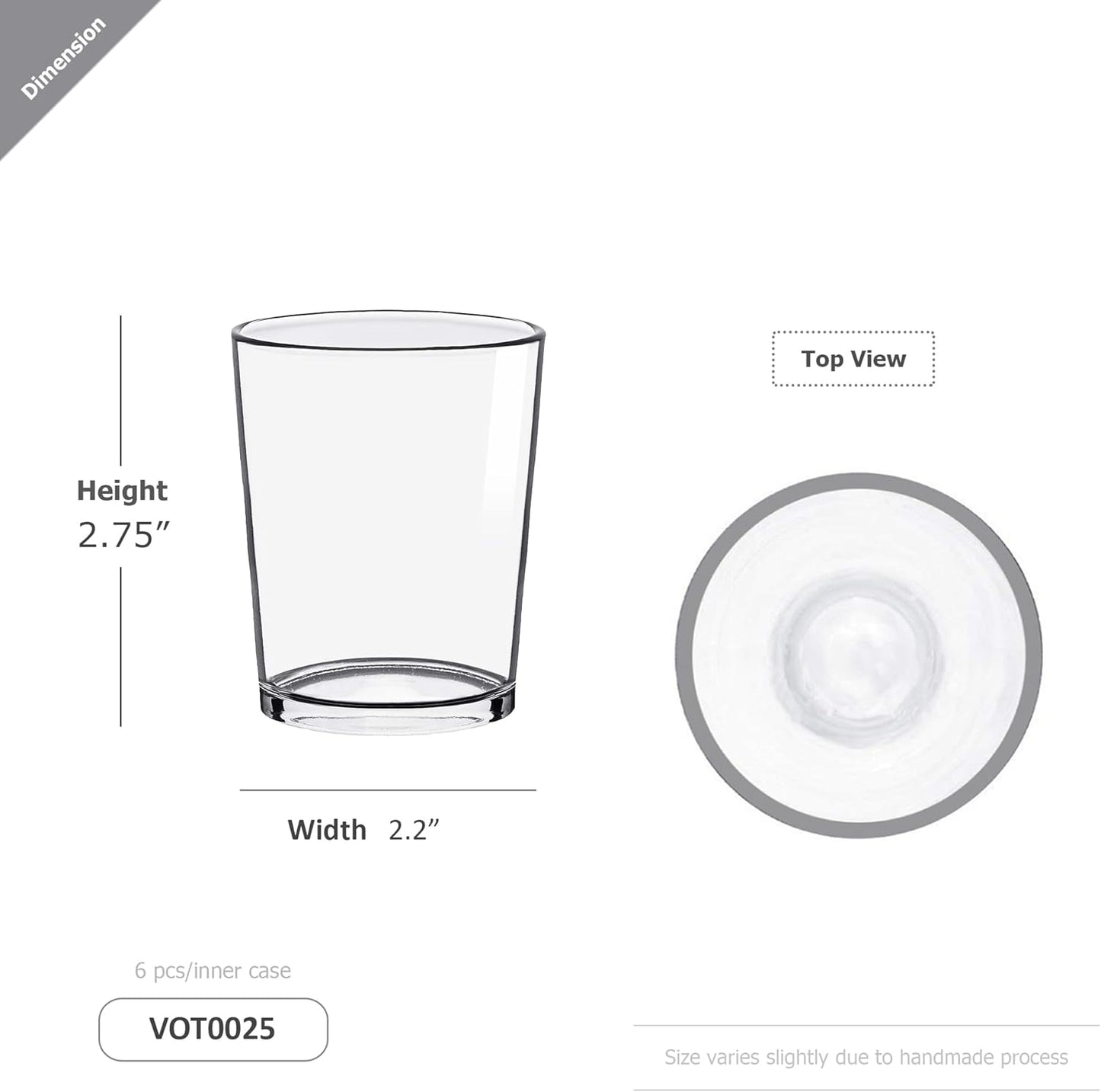 WGV Tea Light Votive Candle Holder 2.2x2.75, Clear Tiny Utility Cylinder Glass Vase, Small Planter Terrarium for Home Accent Decor, 1 Pc