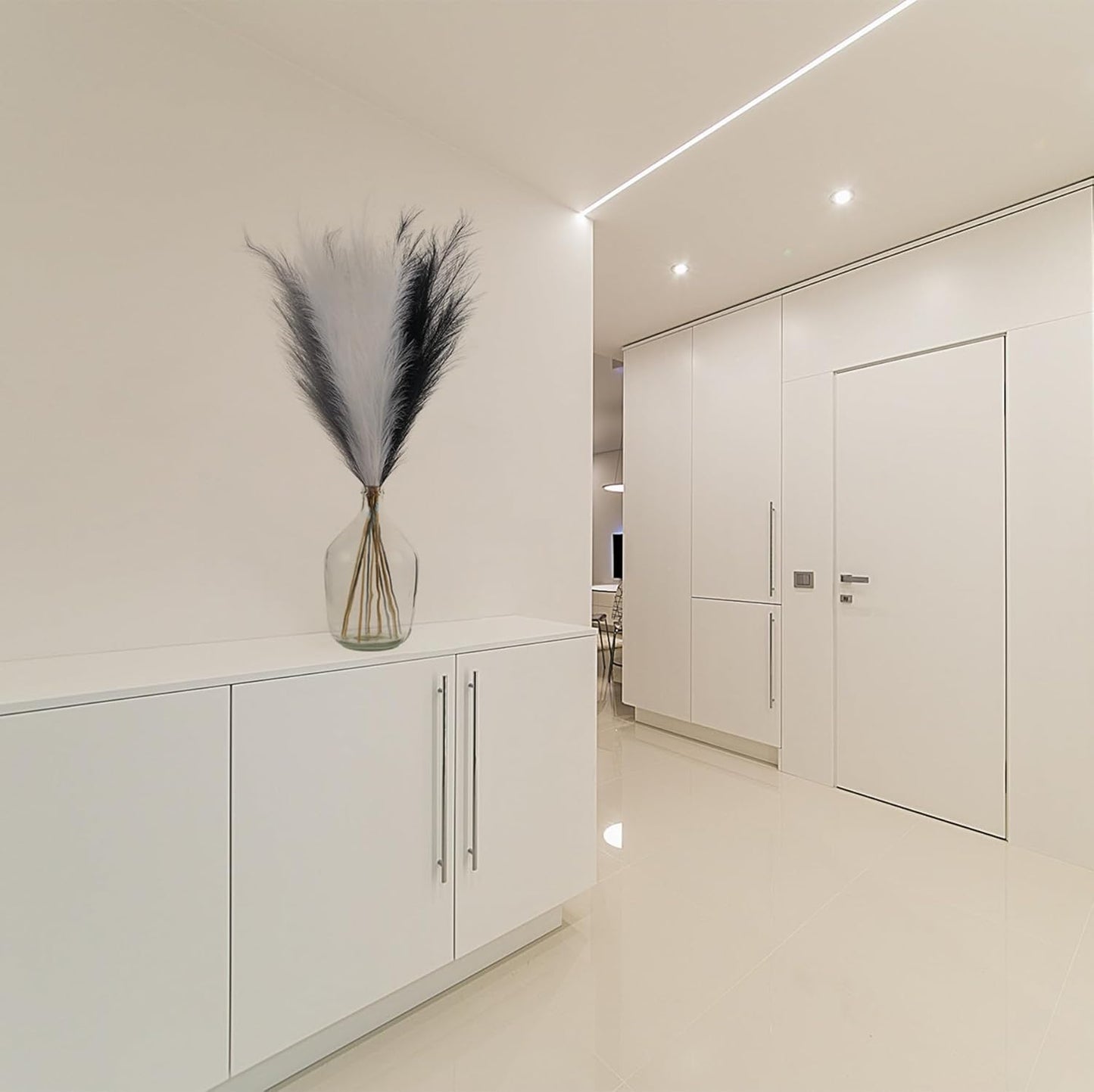 EVODIS Pampas Grass Decor Tall, 43"/110cm Faux Pampas Grass 6 Stems Large Pompass Grass Branches Tall Bulk Boho Flower Arrangement for Home Room Wedding Party Decor