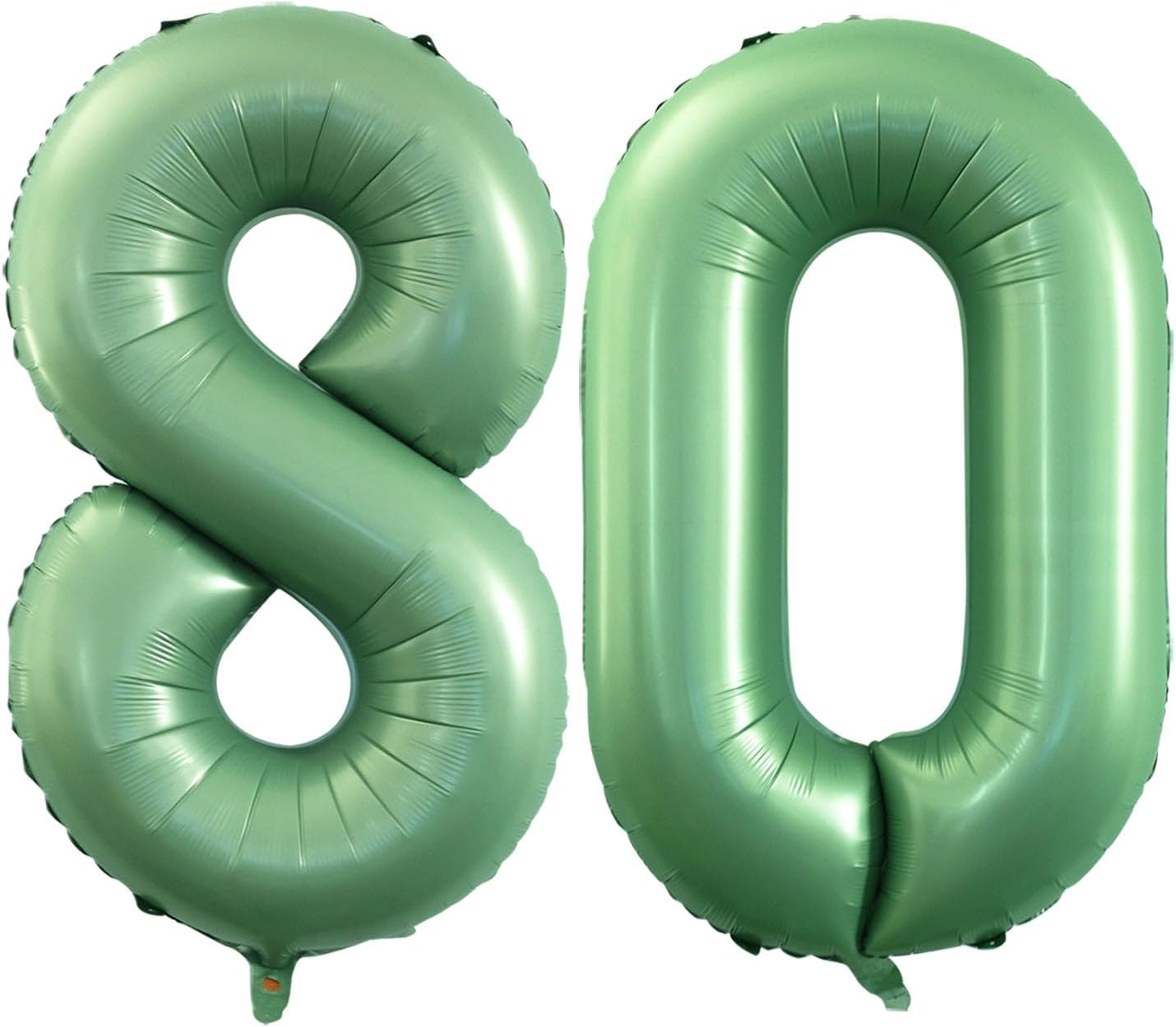 GOER Number 80 Balloons for 80th Birthday Party Decorations,42 Inch Jumbo Foil Helium Balloons for 80th Anniversary (Sage Green)