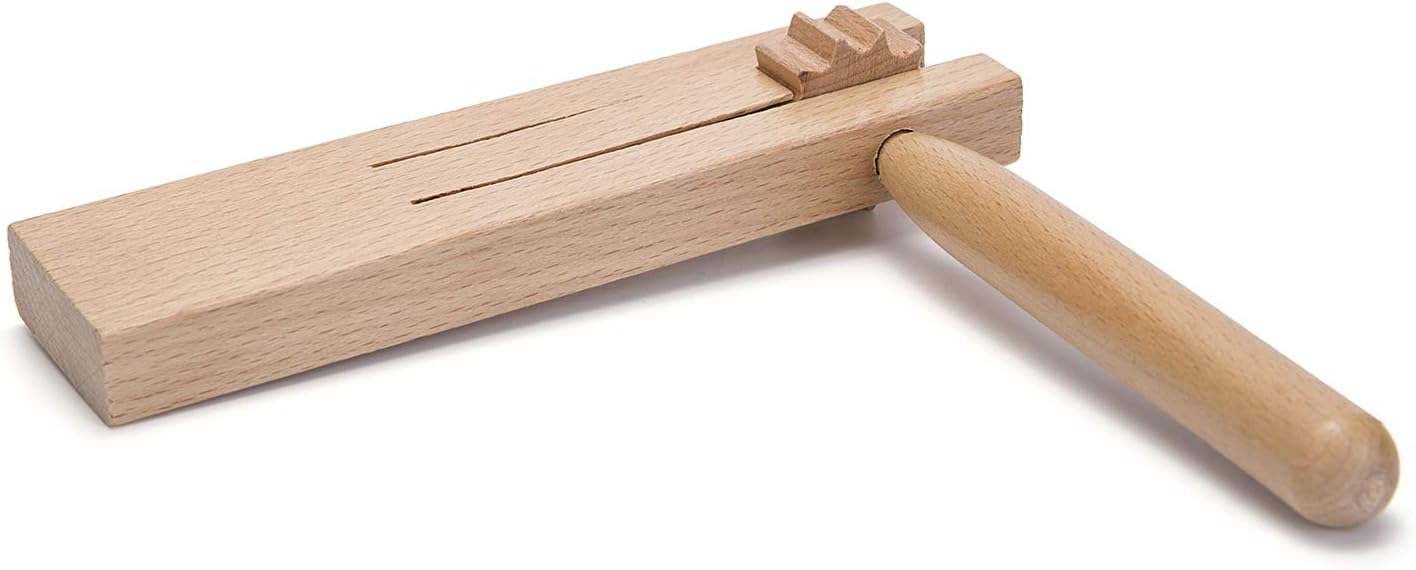 Traditional Matraca Toy - Wooden Spinning Rattle Ratchet Noise Maker for Games, Parties and Sports