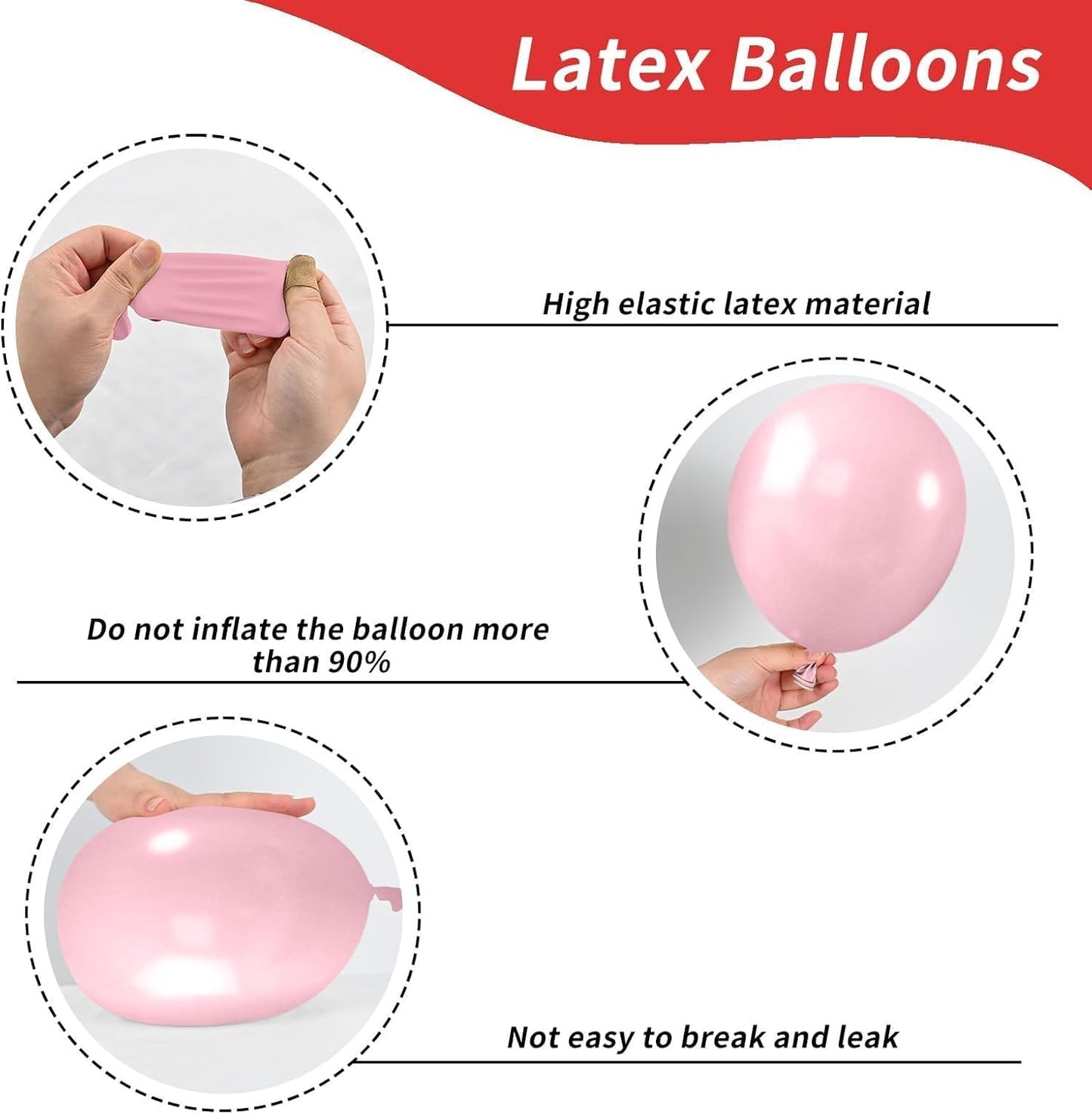 Strawberry Theme Balloons, 52 PCS 12 Inch Red Pastel Pink Pearl Pink Balloons With Polka Dot Latex for Sweet Girl Birthday Party Decorations