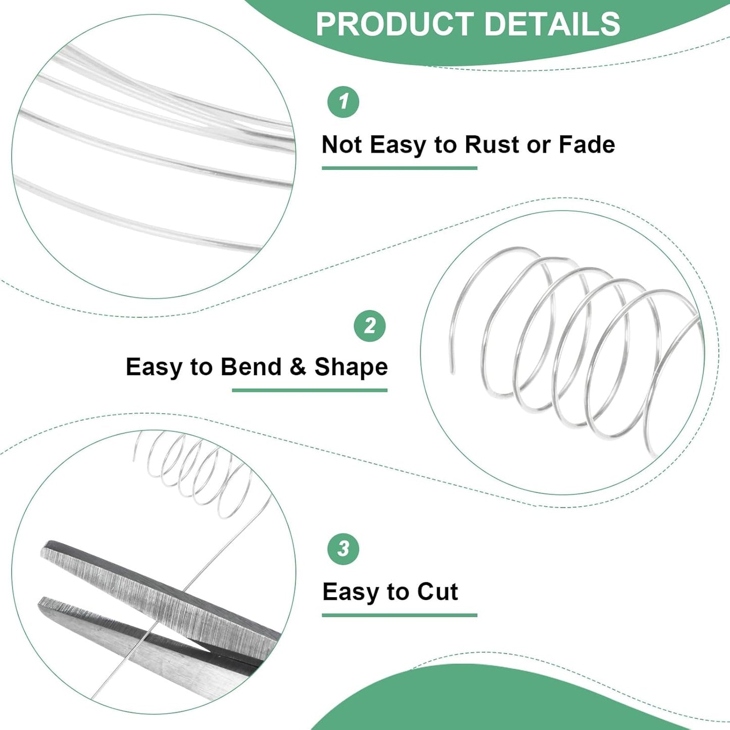 0.5 mm/24 Gauge Copper Wire for Jewelry Making, 20.3FT Copper Beading Craft Wire for Jewelry/Weaving/DIY Crafting/Planting, Color-Retaining [6.2M, Bright Silver]