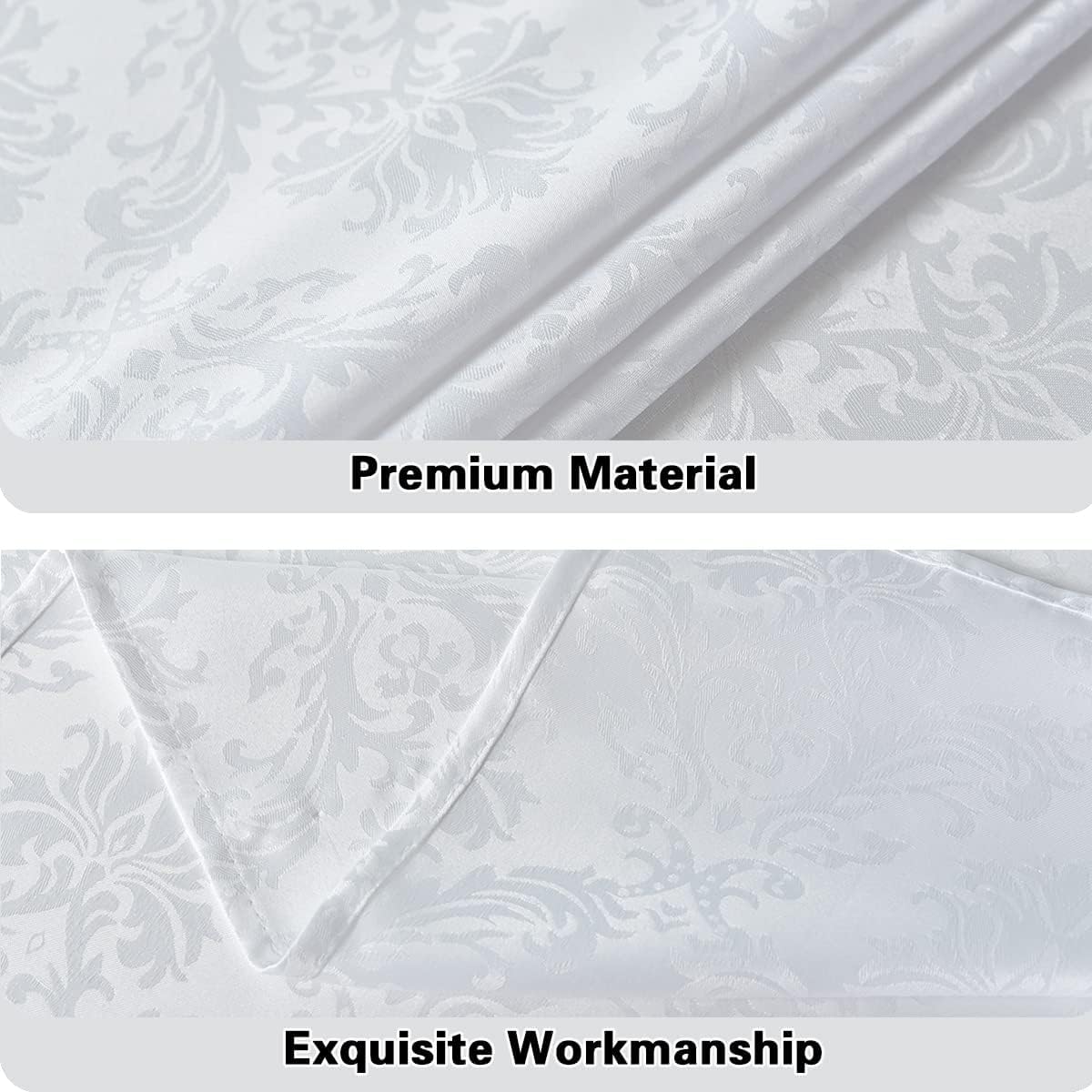 SASTYBALE White Cloth Napkins 20 x 20 Inch Set of 4, Washable Jacquard Damask Table Napkin for Kitchen Dining, Party, Wedding, Banquet(Square 20 x 20 Inch, 4 Pieces/Packs)