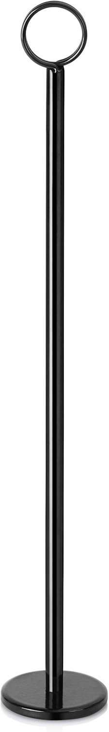 New Star Foodservice 27723 Ring-Clip Table Number Holder/Number Stand/Place Card Holder, 15-Inch, Set of 12, Black Finish
