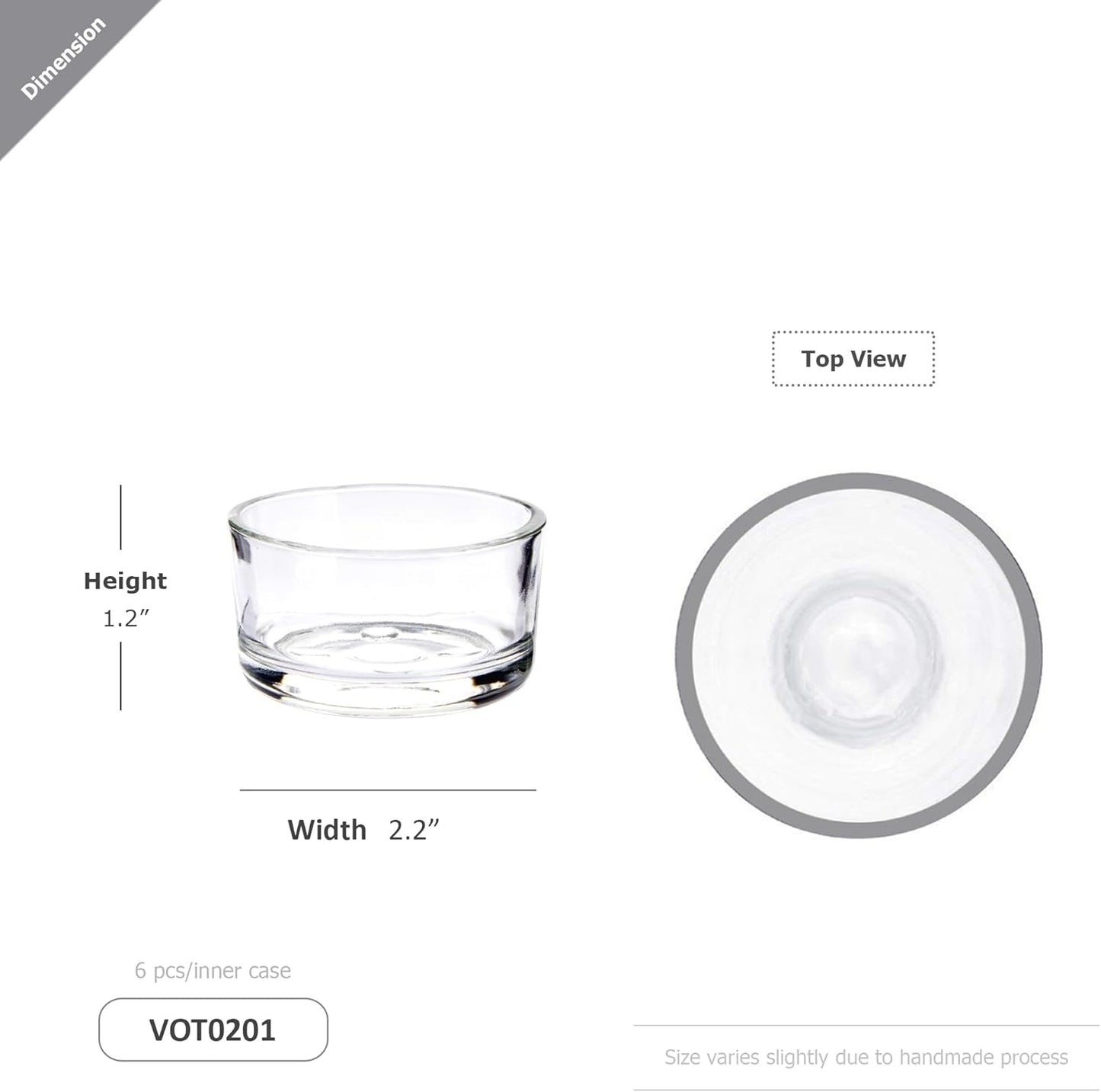 WGV Tea Light Votive Candle Holder 2x1.2 H, Clear Stubby Utility Cylinder Glass, Small Home Accent Decor, 24 Pieces