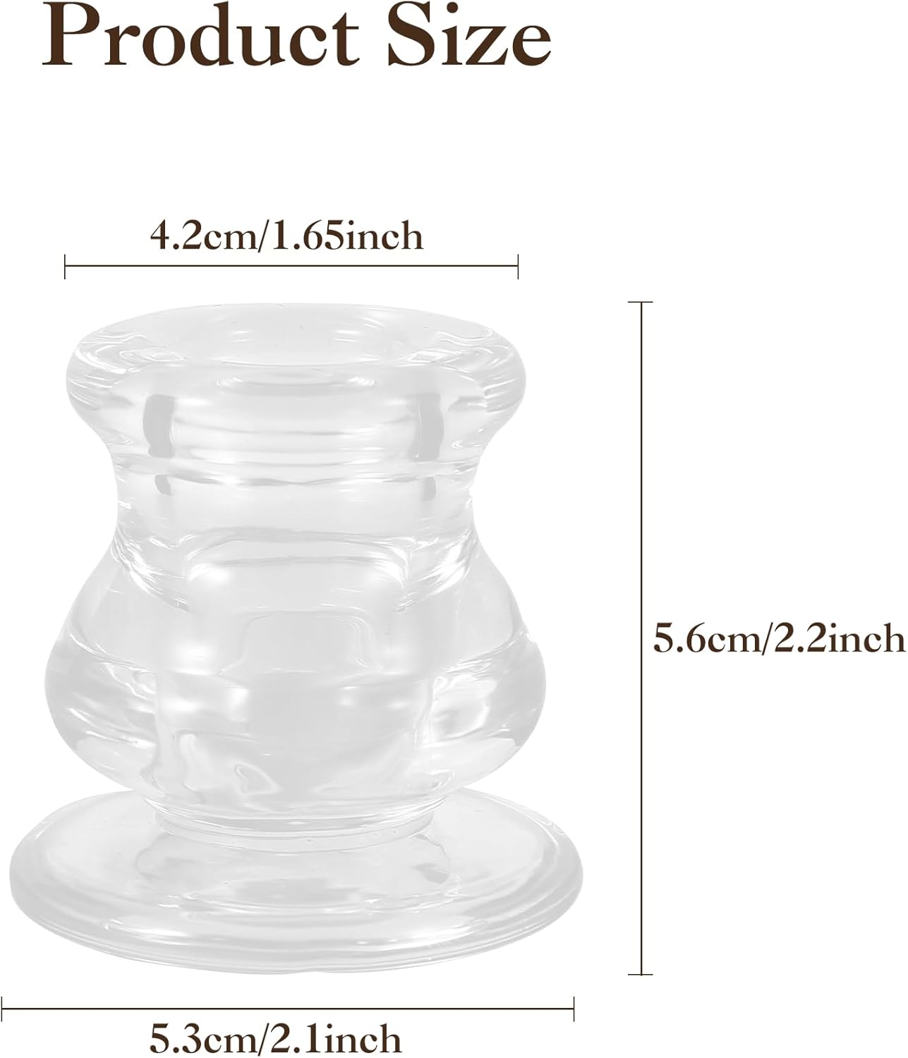 Garvee 24PCS Clear Glass Candlestick Holders Bulk, 2.2" H Taper Candle Holders for Wedding, Party, Dining Table and Holiday Decoration