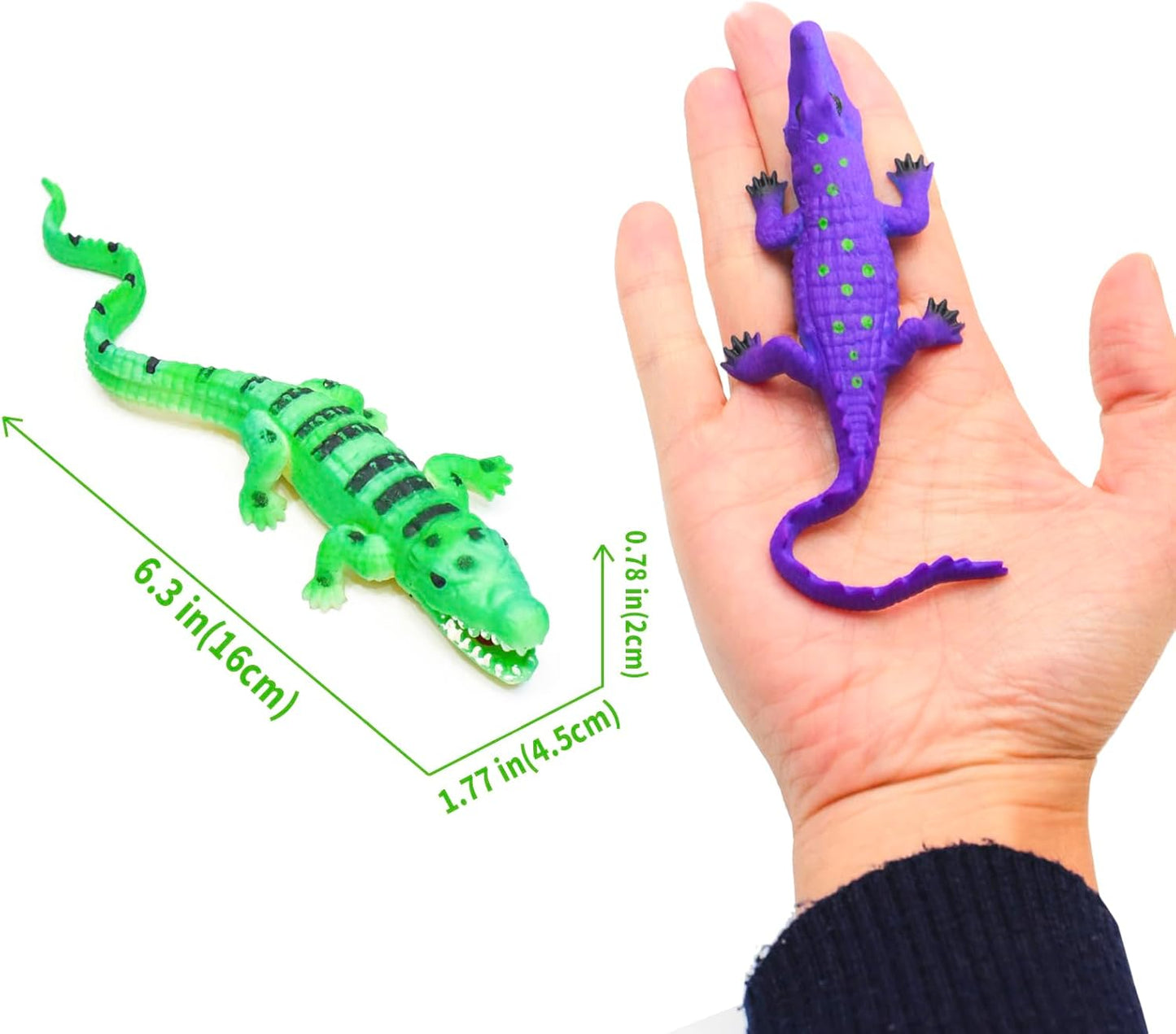 10 Pcs Alligator Animal Figure Bath Toys, Color Changing Crocodile Toy, for Kids 3 Years and up, for Themed Parties, Cake Topper, Kids Easter Basket, Stress Relief Adults