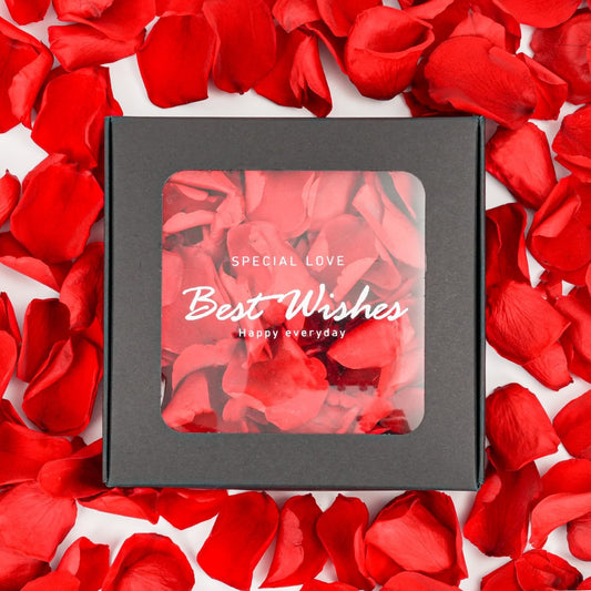 Rosaura Real Preserved Rose Petals 50g(1.75oz) for Wedding Decor, Romantic Nights - Includes Bonus Lucky Surprise Pack! (red)