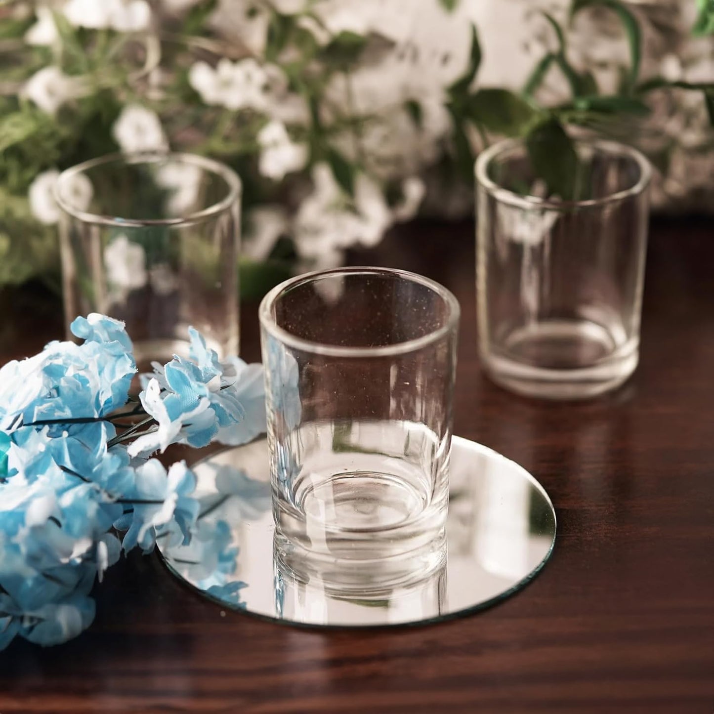 WGV Tea Light Votive Candle Holder 2.2x2.75, Clear Tiny Utility Cylinder Glass Vase, Small Planter Terrarium for Home Accent Decor, 6 Pieces