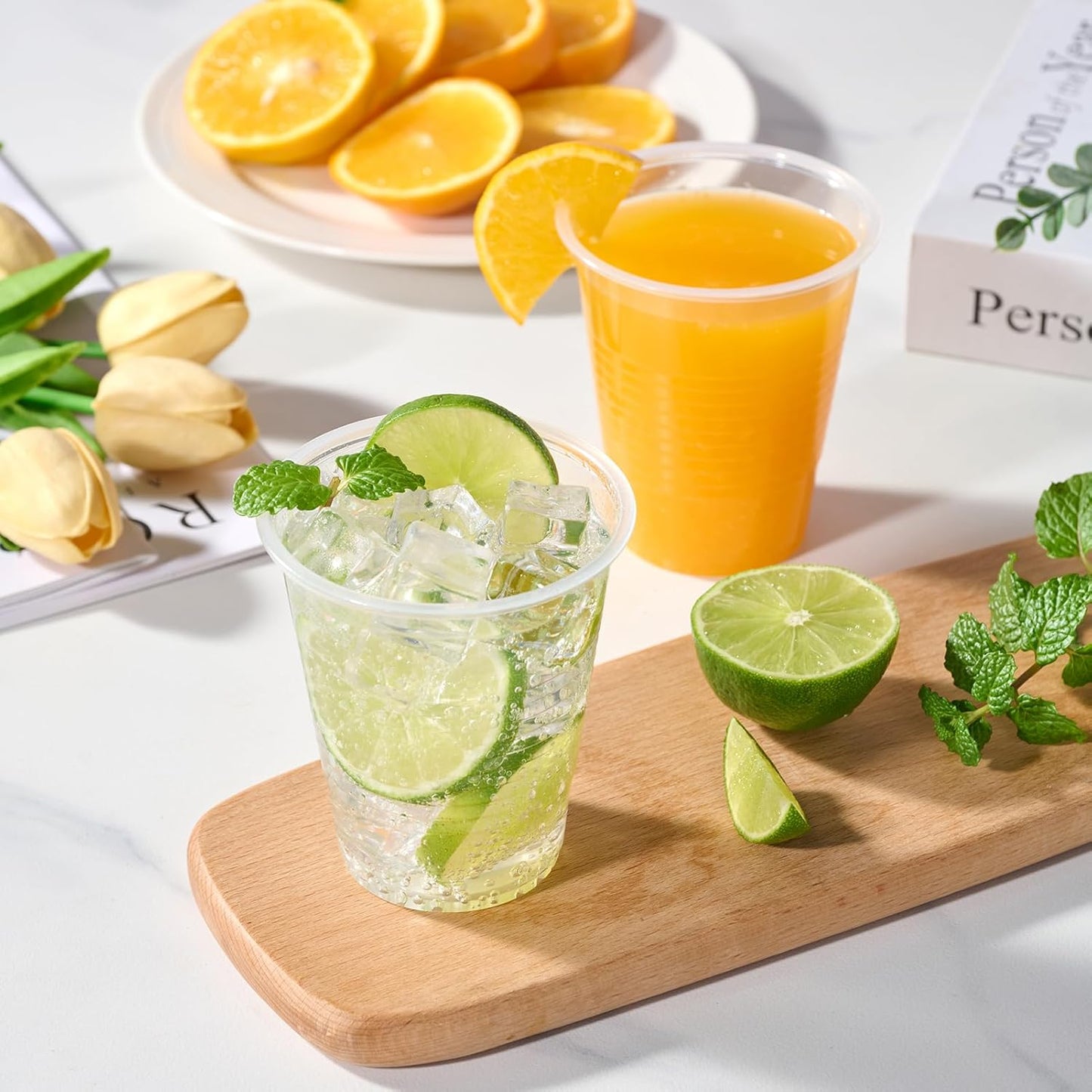 Vplus 2000 Pack 12 OZ Clear Plastic Cups, 12 Ounce Disposable Drinking Cold Water Party Bulk Plastic Cups for Business Wedding Party