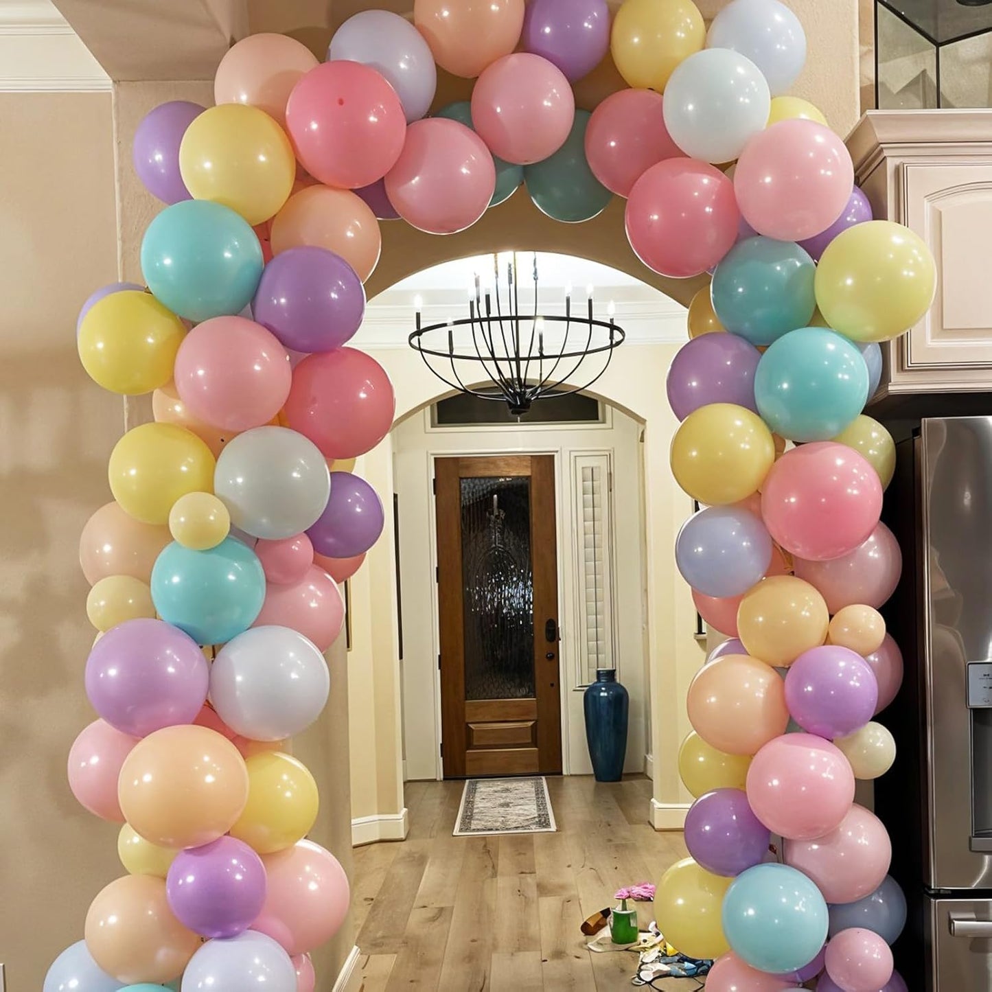 Pastel Balloons,12 Inch Macaron Pink Purple Blue Yellow Green Colorful Confetti Balloons Assorted Colors for Princess Girl Pastel Birthday Rainbow Party Baby Shower Wedding Engagement Decoration