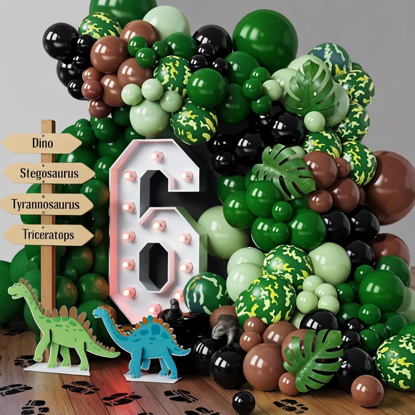 Green Brown Camo Balloons,12 Inch Dark Green Black Metallic Green Gold for Camping Jungle Army Theme Birthday Baby Shower Party Decorations