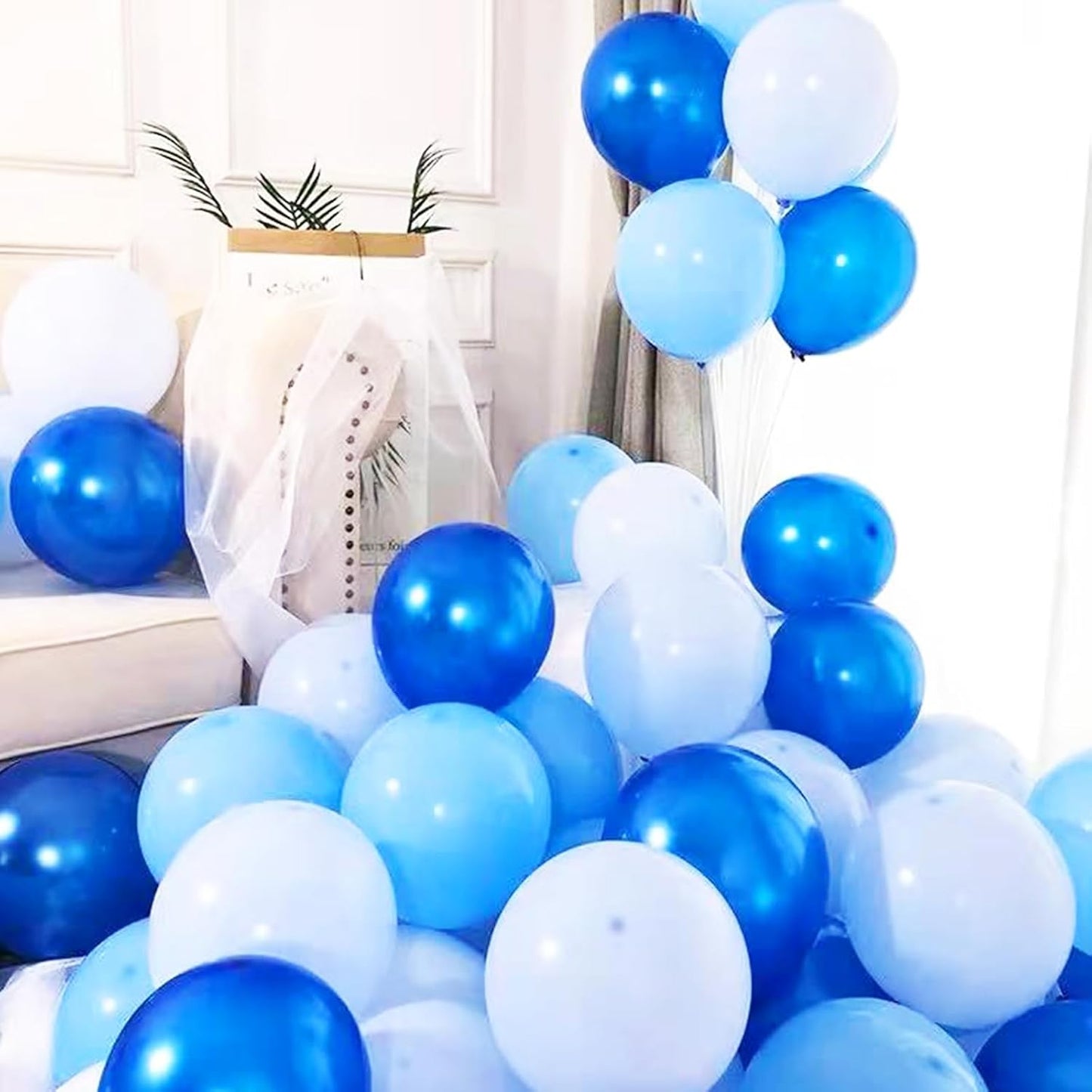 KAWKALSH Light Blue Balloon 12 Inch, 110pcs Latex Party Balloons Helium Bright Color for Birthday Baby Shower Wedding Party Supplies Arch Garland Decoration