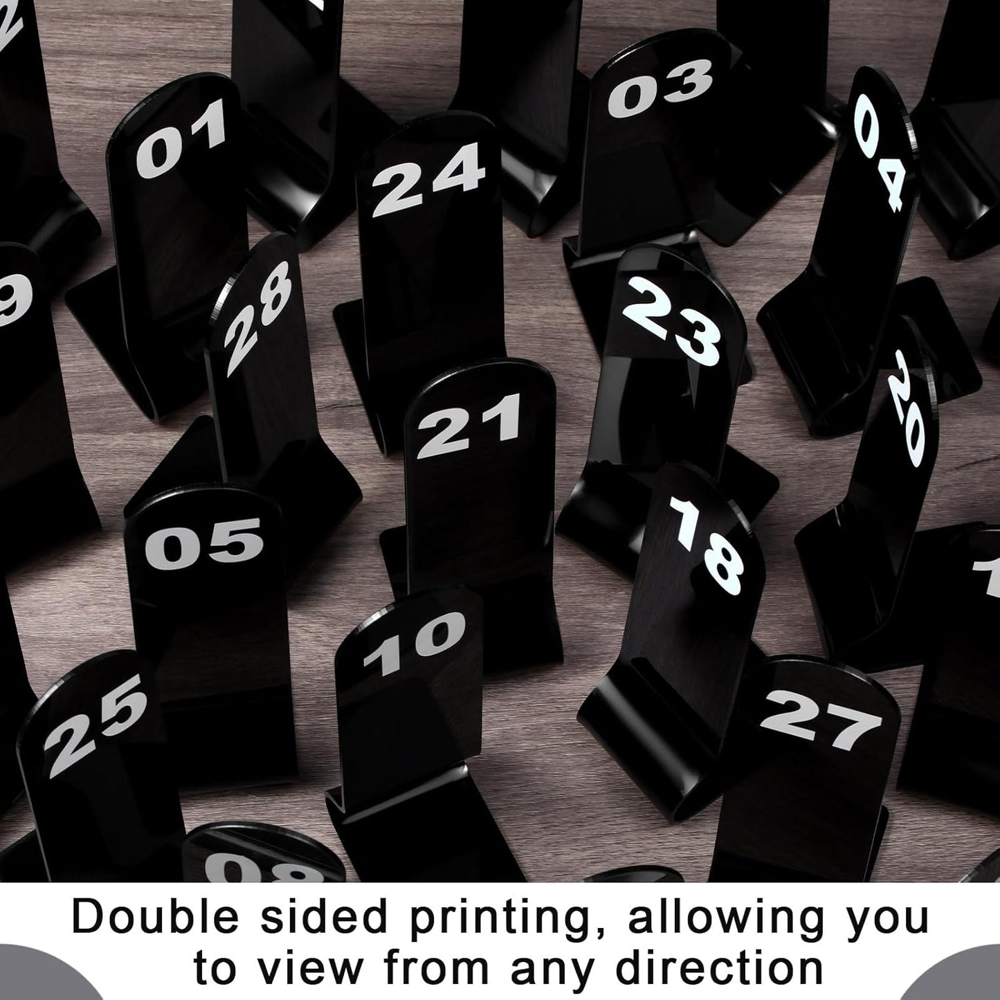 Tuanse 1-30 Table Order Numbers Restaurant Double Sided Acrylic Reception Number Stands Signs for Wedding Restaurant Seating Cafes Party Banquet(Black)