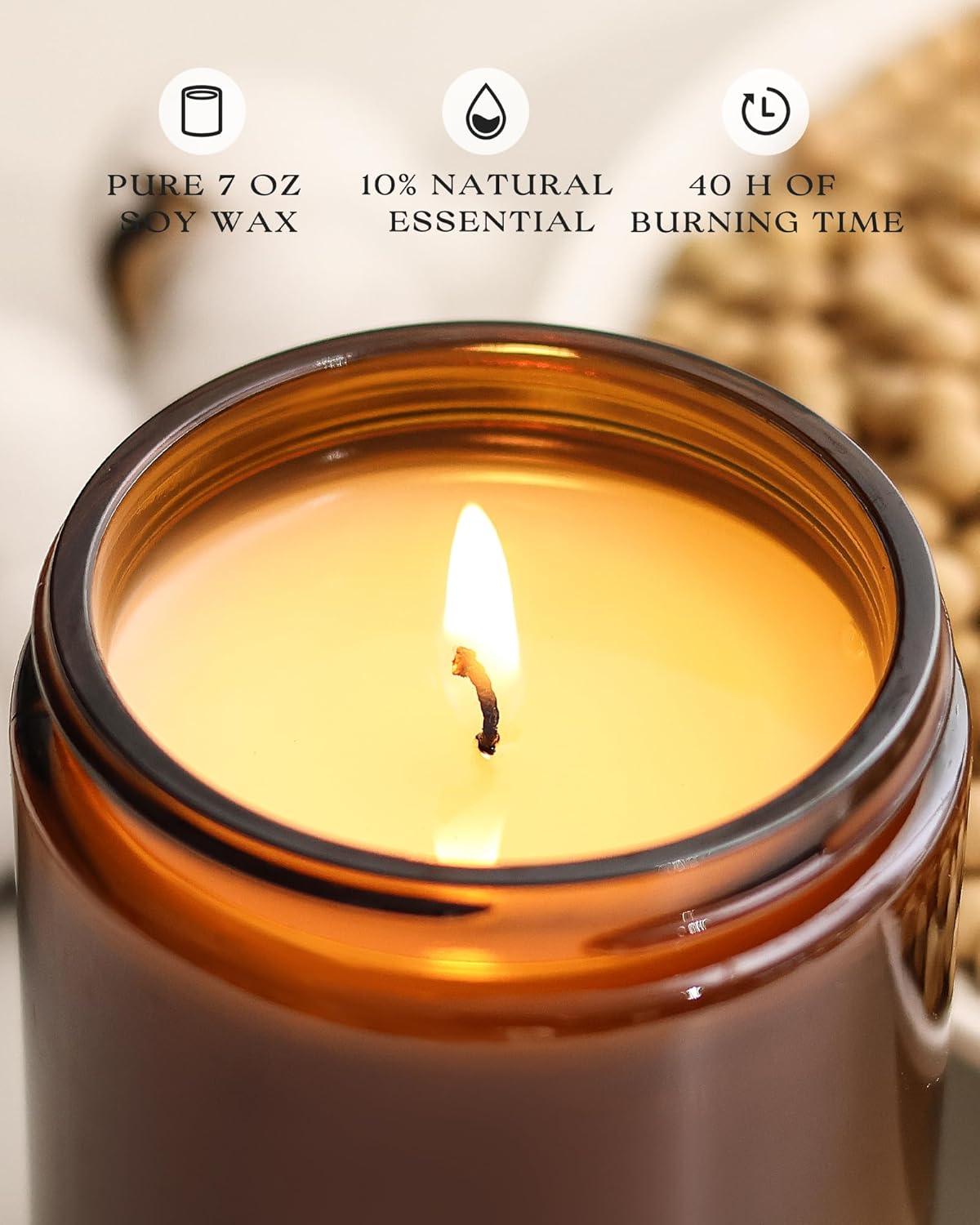 AOOVOO Fall Candles - 6 PC Scented Candle, 42 oz Soy Candles, Soy Candle for Home Scented, Apple Pie/Cinnamon Roll/Cinnamon Apple/Pumpkin Nutmeg Pie/Pumpkin Spice/Baking Spice