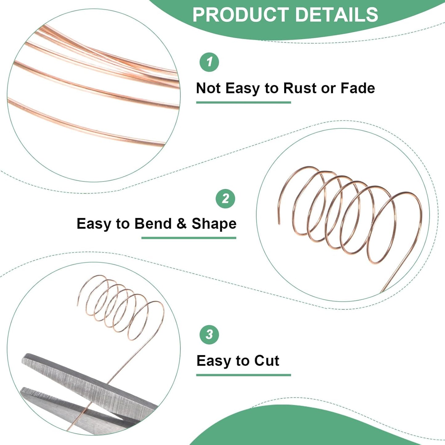 0.3mm Jewelry Wire, 28 Gauge 328FT Craft Wire Copper Beading Wire for Jewelry Making/Planting/Weaving/DIY Crafting, Soft Metal Wires [100M, Copper Tone]