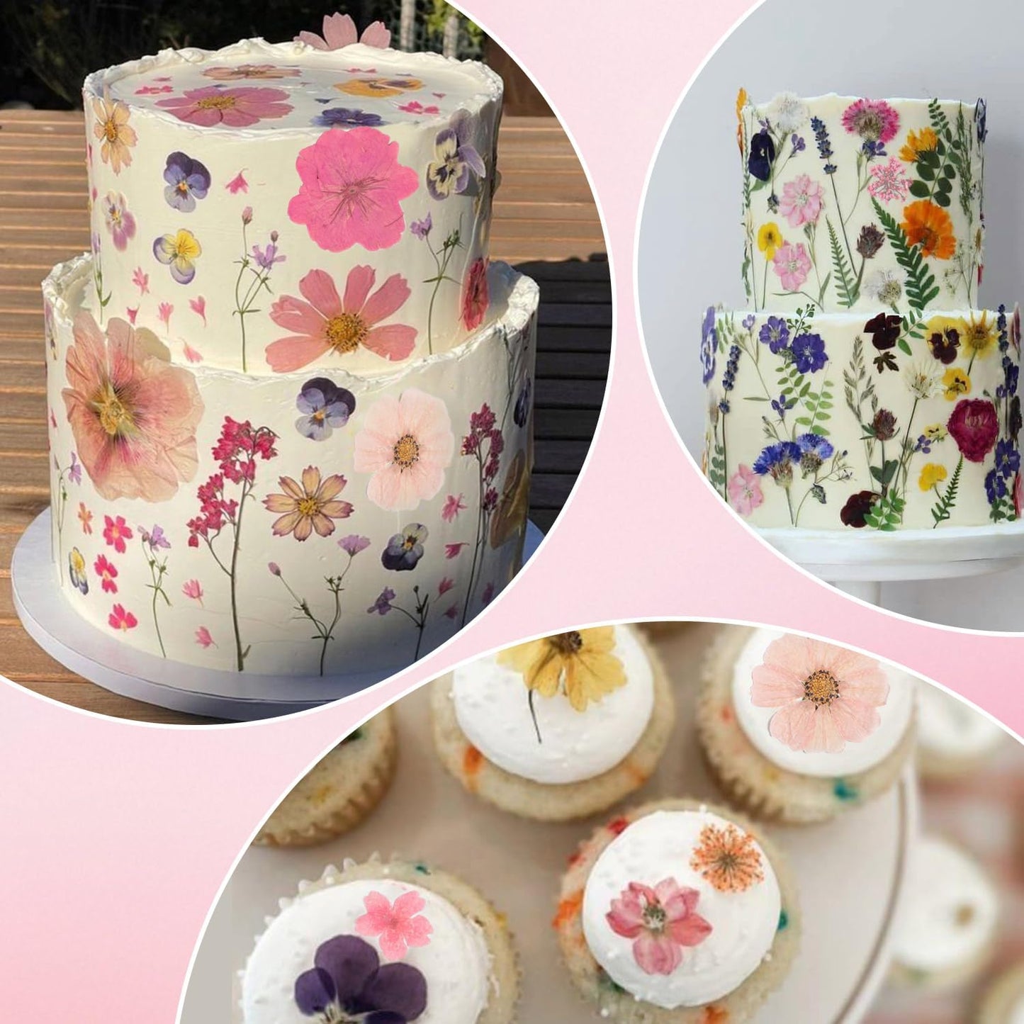 50pcs Pink Pressed Flowers Bulk, Romantic Dried Flower Leaves, Natural Pressed Dried Flowers with Tweezer for DIY Crafts Resin Mold Candles Cake Bridal Scrapbooking Supplies