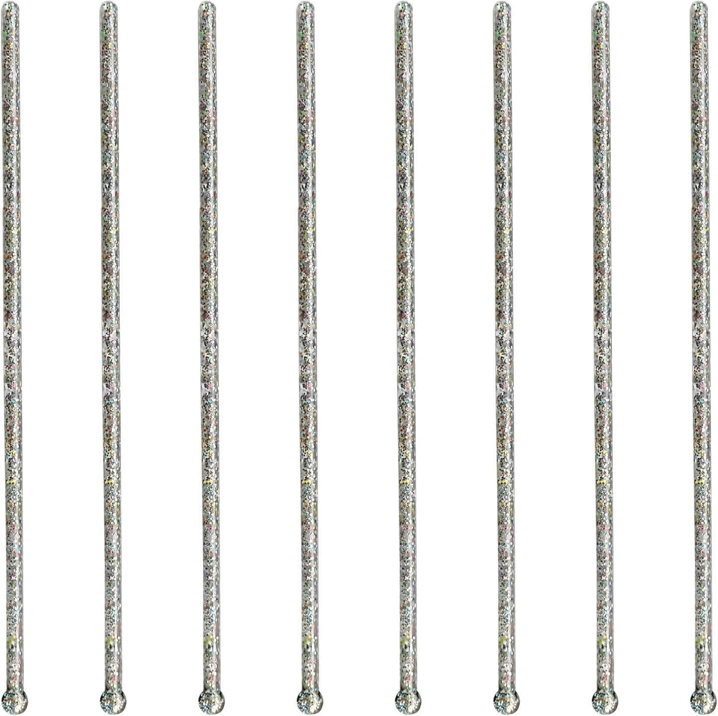Royer Cocktail Stirrers - PRIDE Cocktail Glitter for Drinks, Perfect LGBTQ+ Party Drink Mixer & Decorations | 6 inches - Rainbow Glitter Stick with Disco Ball Design (D50)