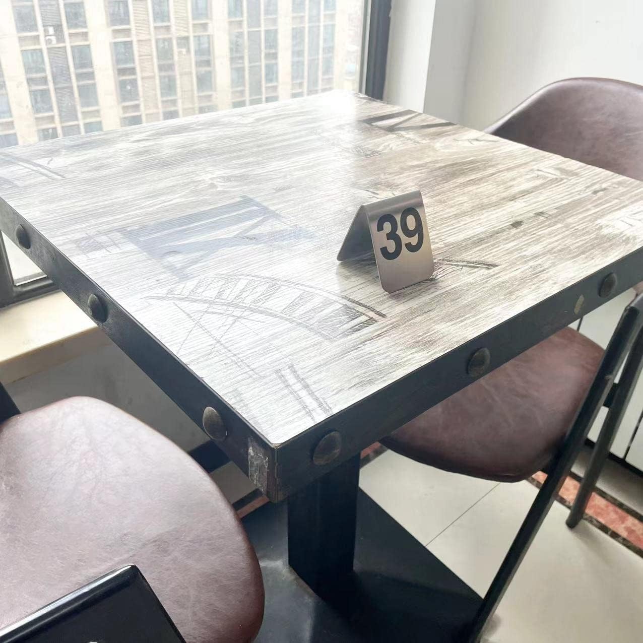 10 Pcs Metal Place Cards Stackable Tent Style Table Numbers，Place Card Holders for Celebration Wedding Party Restaurants Cafes Bars Gatherings meeting Room Board Game Serial (Medium 31-40, Black)