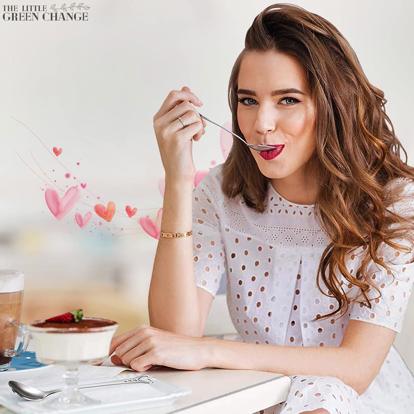 5.6'' Set of 6 Heart Spoons, Heart Shaped Spoons Stainless Steel – Cute Spoon and Functional for Hot Cocoa Bars, Tea Bags, or Cocktail Mixing – Easy to Clean and Spill-Free Use