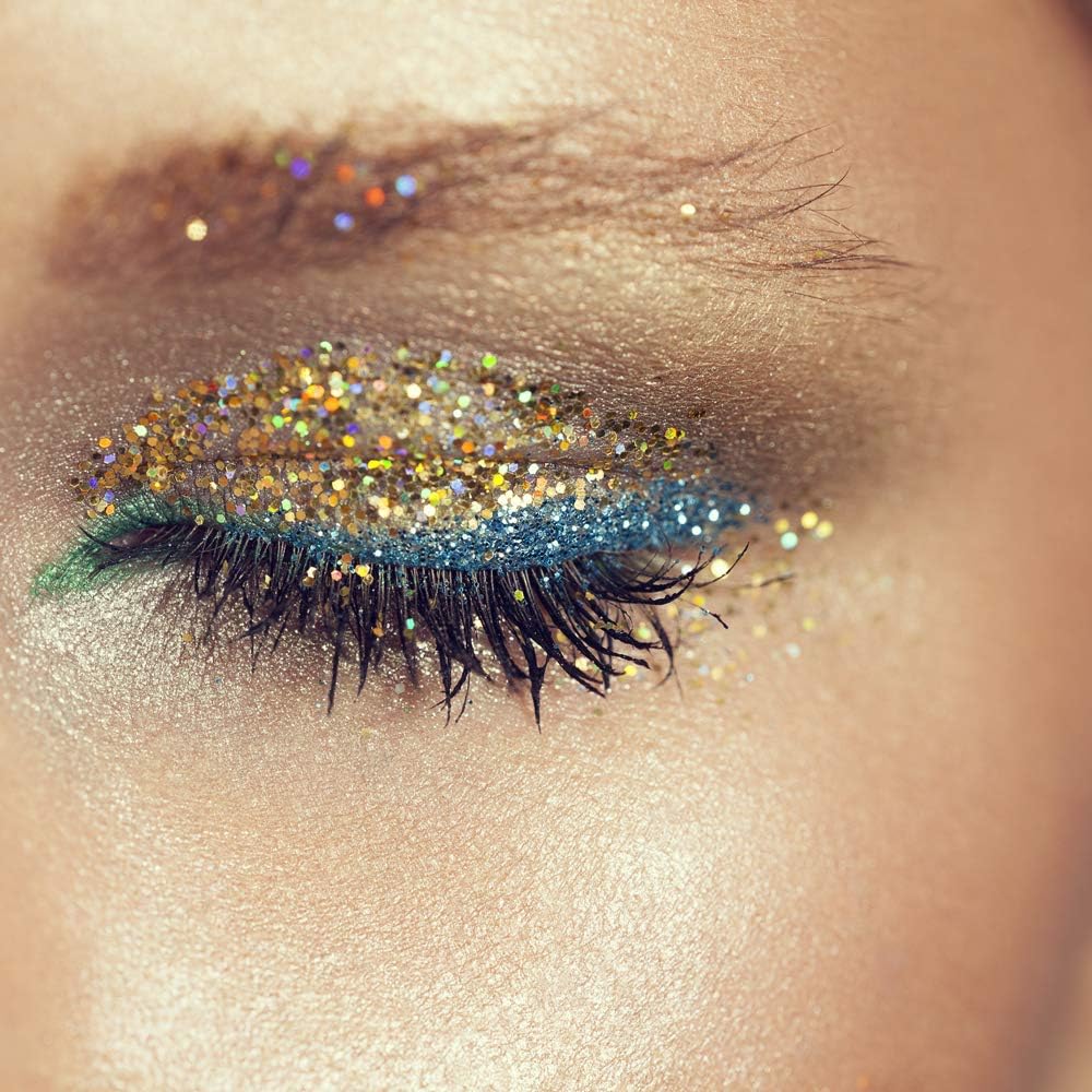 Hemway Eco Friendly Biodegradable Glitter 100g / 3.5oz Bio Cosmetic Safe Sparkle Vegan For Face, Eyeshadow, Body, Hair, Nail And Festival Makeup, Craft - Super Chunky (1/8" 0.125" 3mm) - Emerald Green