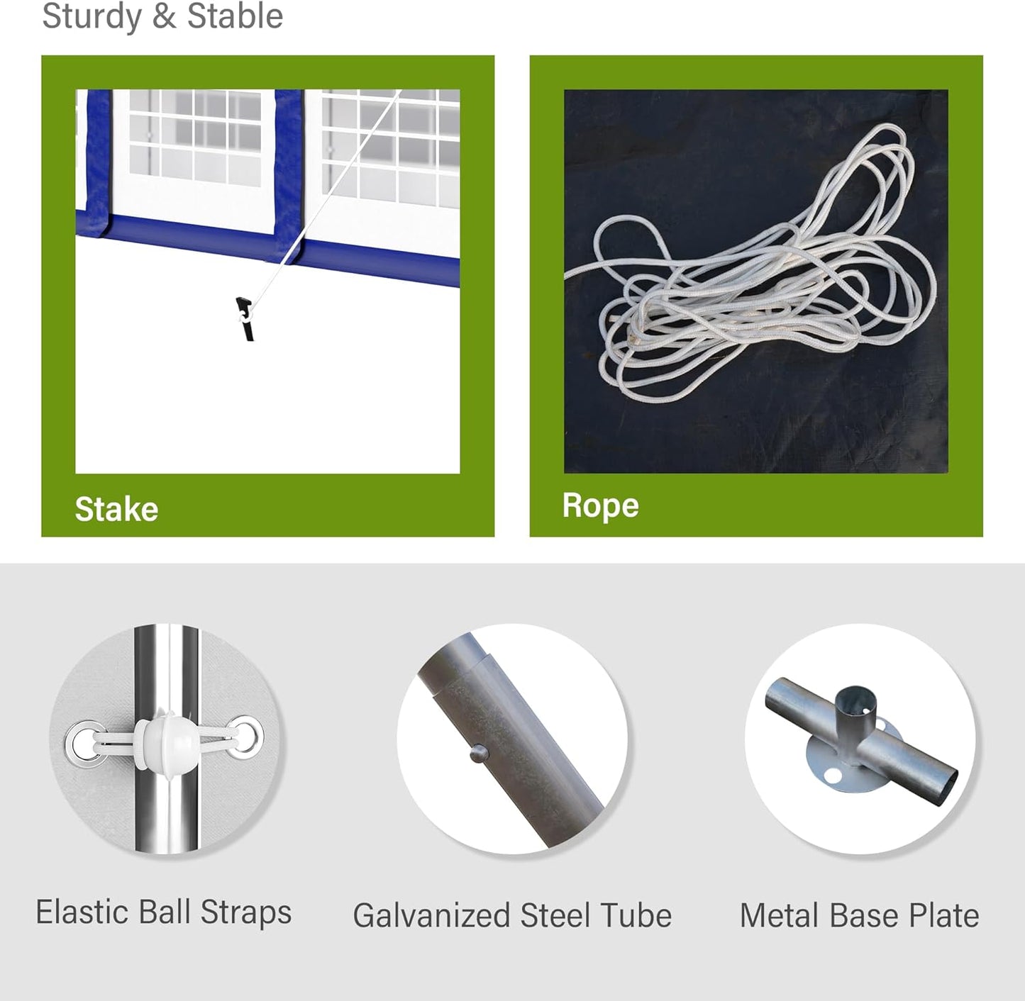 HERA'S PALACE 13'x 26' Outdoor Tents for Parties Large Canopy Tent with 10 Removable Sidewalls Heavy Duty Party Tent for Graduation Wedding and Birthday (Blue)