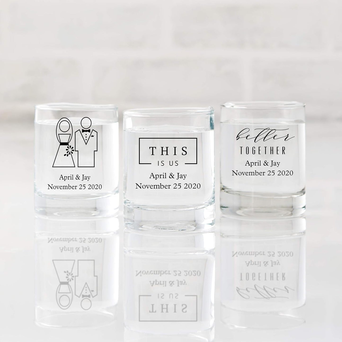 WEDDINGSTAR Personalized 2.75oz Shot Glass Customizable Full Color Print - 120 pack