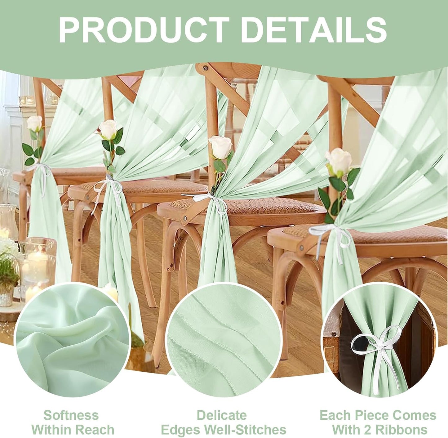 10 Pack 10ft Sage Green Chiffon Table Runners Wedding Table Runner Sheer Romantic Tulle Table Runner for Christmas Wedding Bridal Tea Party Baby Shower Birthday Party Table Decorations(120 x 12 in)