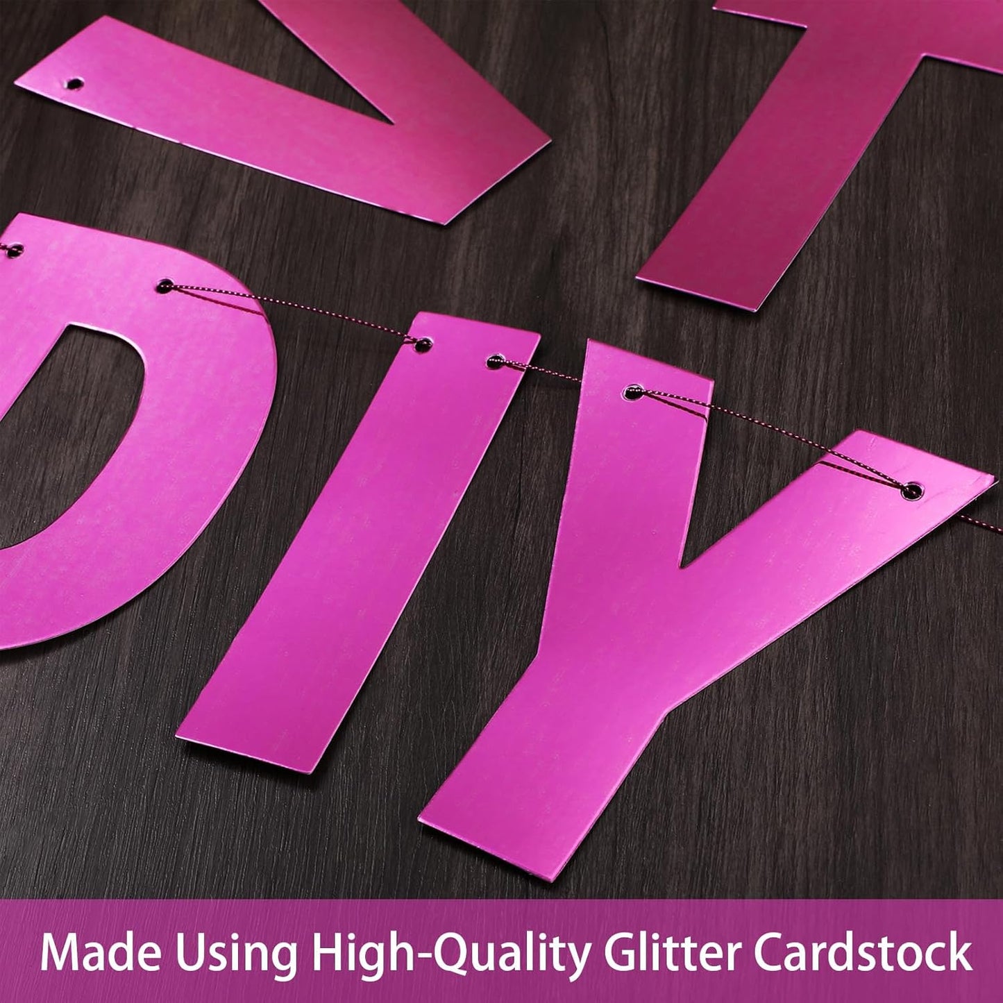 TaoBary 112 Pcs DIY Letter Custom Banner Glitter Customizable Banner Kit Including 107 Letters and Numbers 3 Rope for Valentine Birthday Party(Bright Pink)